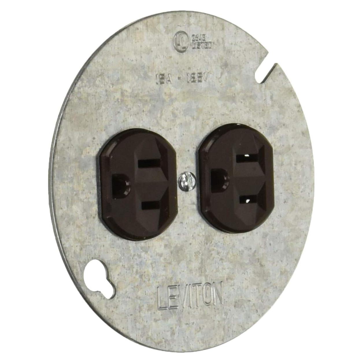 Receptáculo Dúplex Leviton 5042 15A 125V Montaje Techo Negro