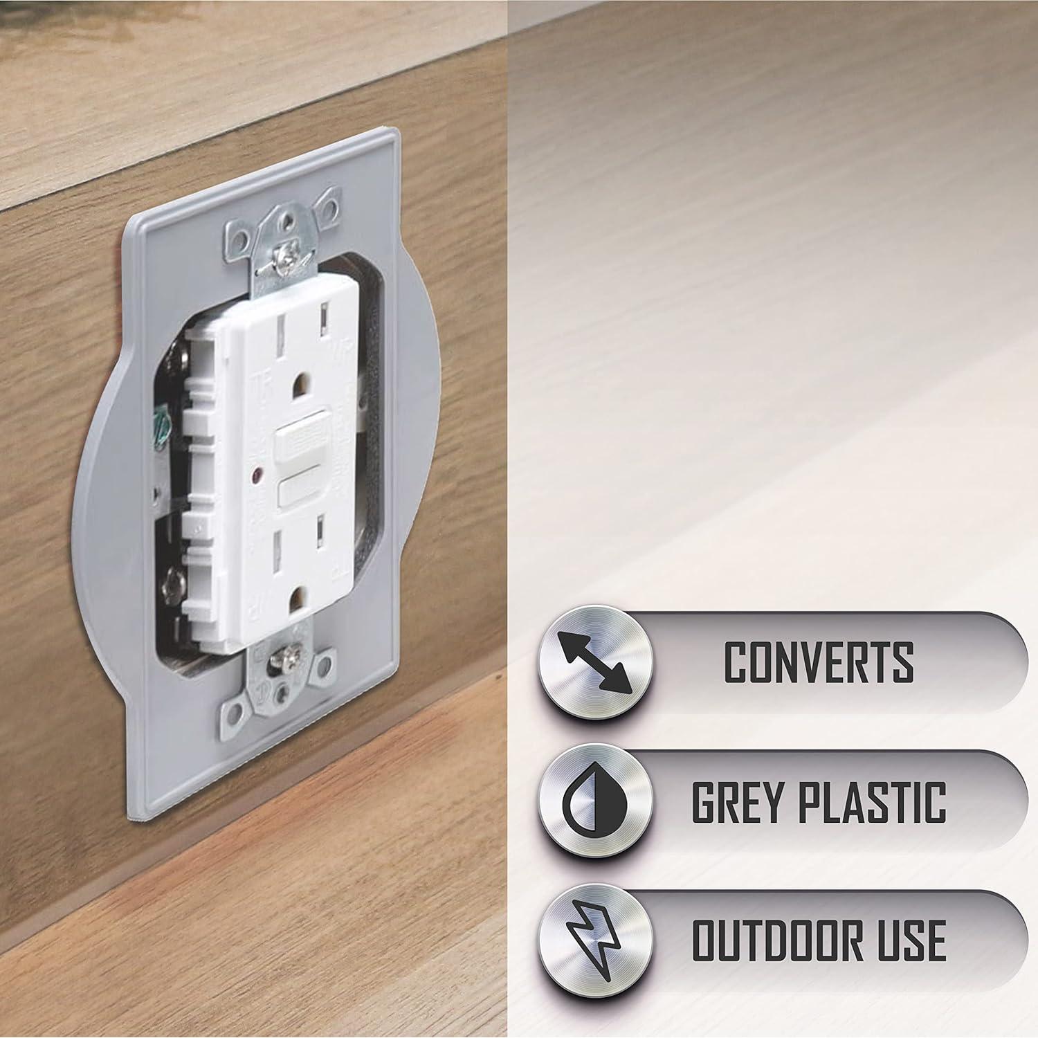 Adaptador de Caja Redonda Hubbell TayMac PRBA400G Gris