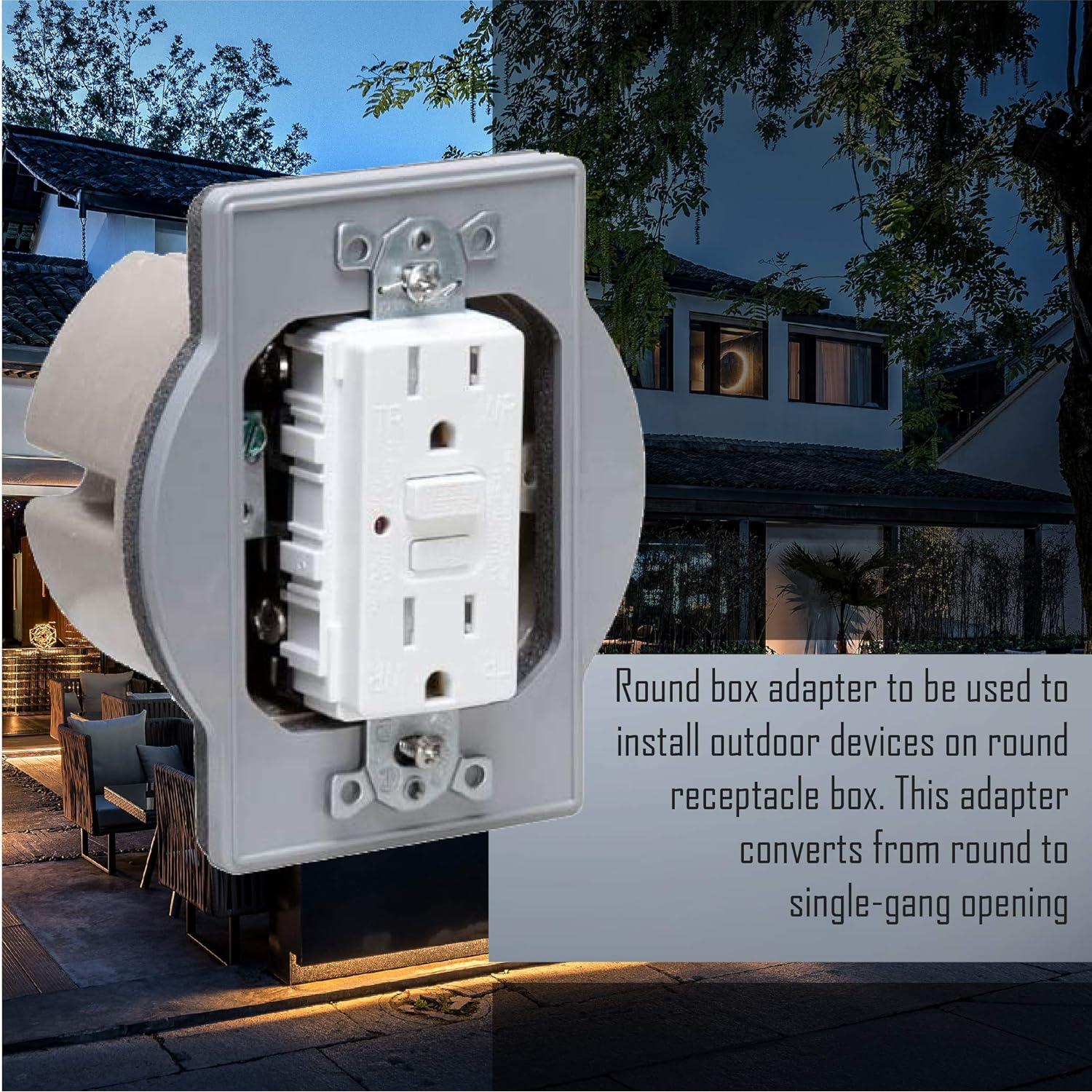 Adaptador de Caja Redonda Hubbell TayMac PRBA400G Gris