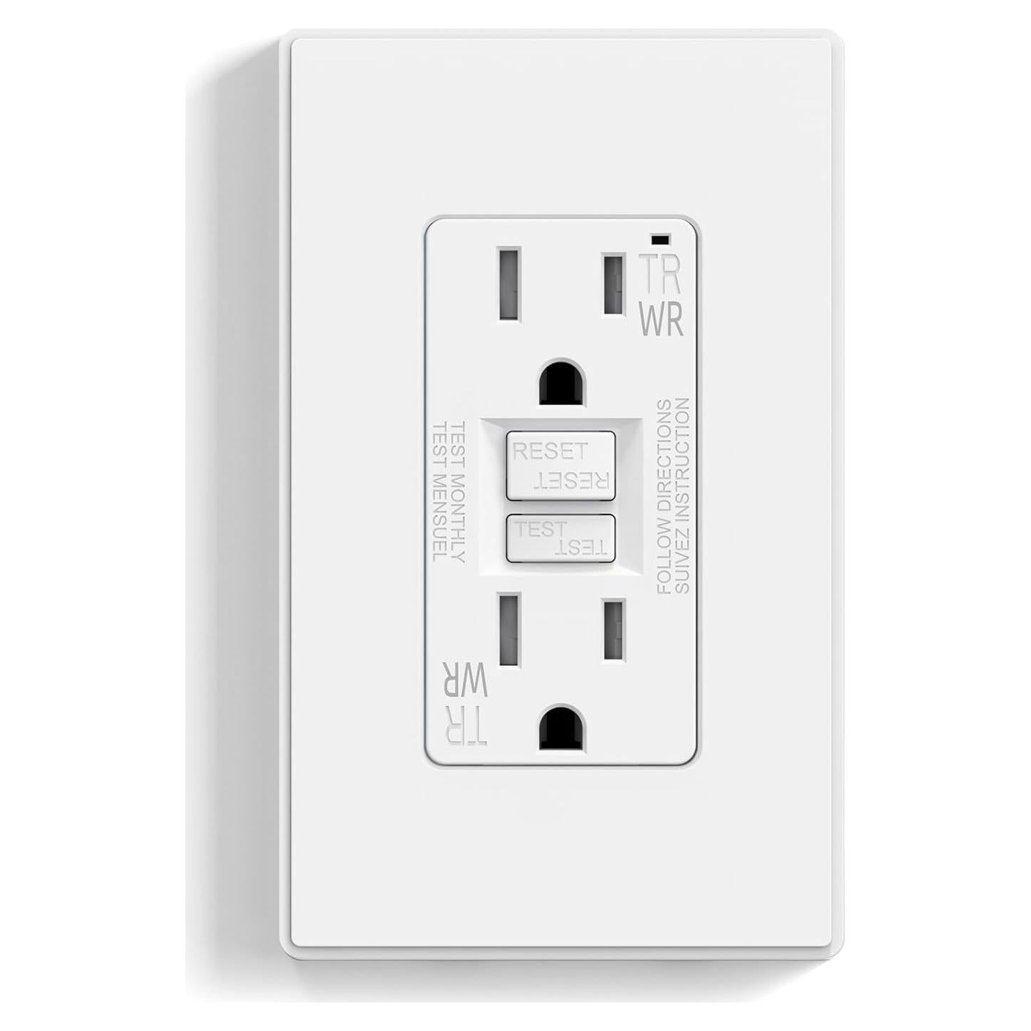 Enchufe GFCI Exterior ELEGRP 15A Blanco Mate Resistente