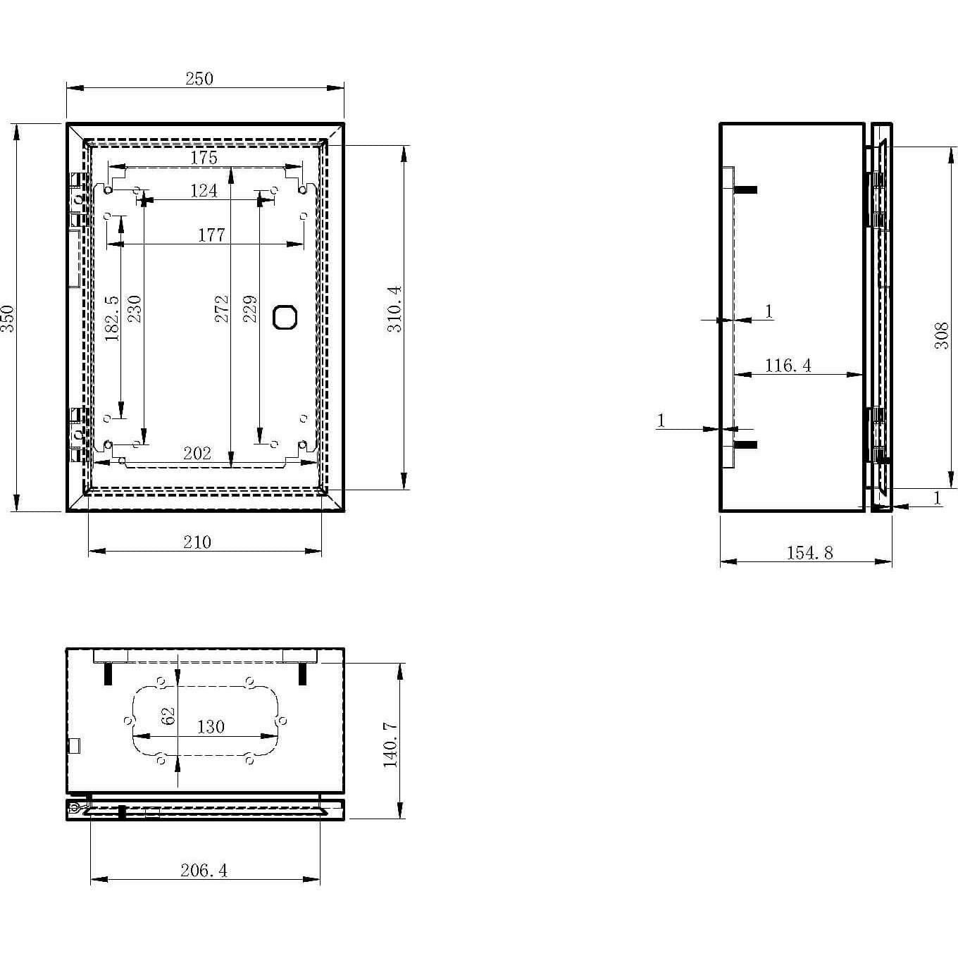 Caja Eléctrica de Metal KWONONG IP65 350x250x150mm