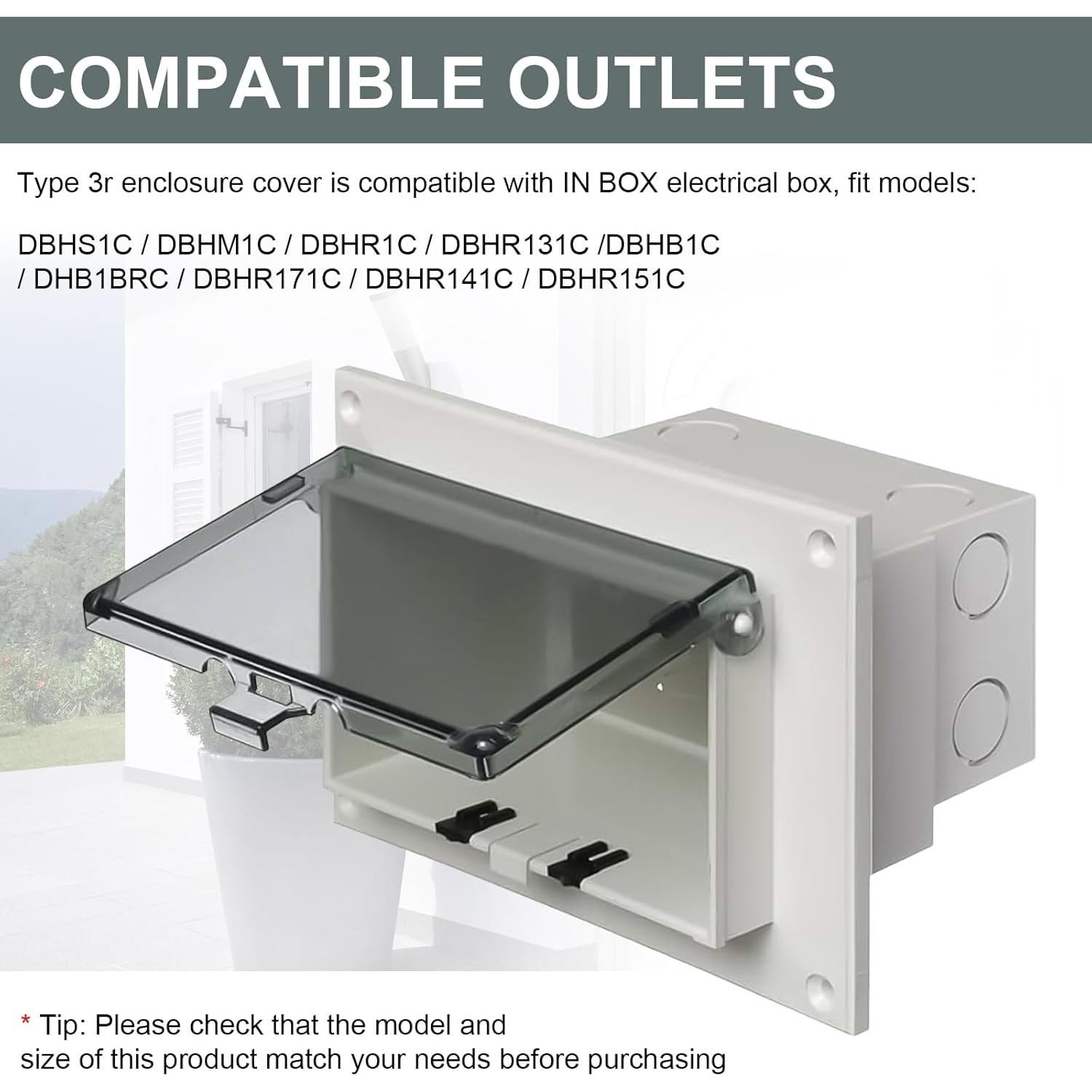 Cubierta de Caja Eléctrica Horizontal ERETOW DBHC-1 - Paquete de 3