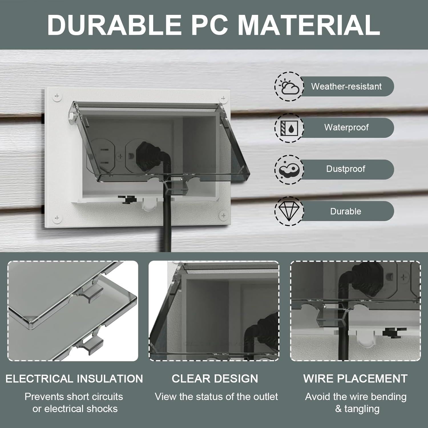 Cubierta de Caja Eléctrica Horizontal ERETOW DBHC-1 - Paquete de 3