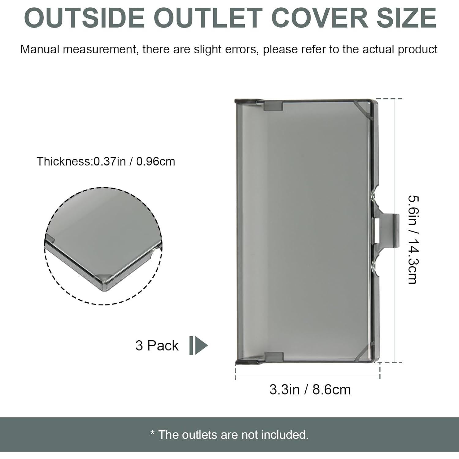 Cubierta de Caja Eléctrica Horizontal ERETOW DBHC-1 - Paquete de 3
