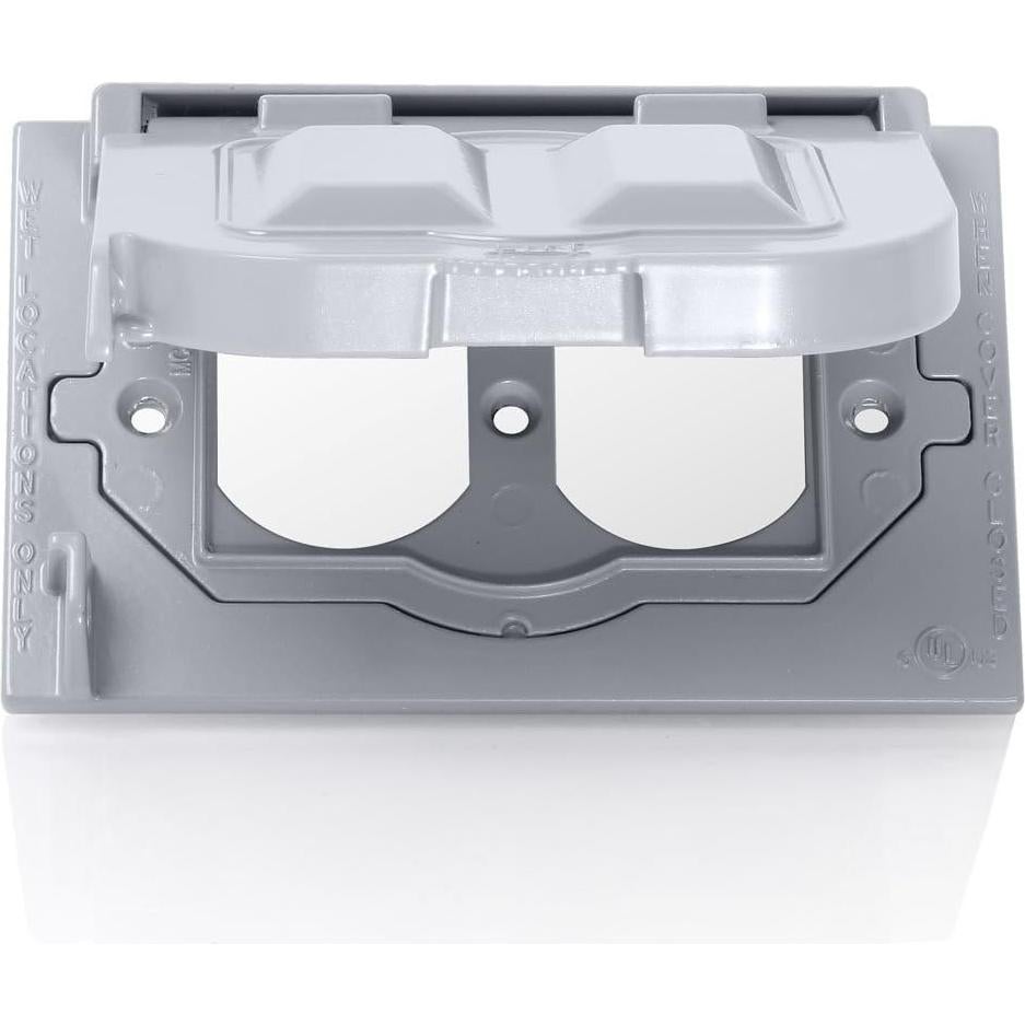 Cubierta Impermeable Leviton 1-Gang GFCI Dúplex Gris