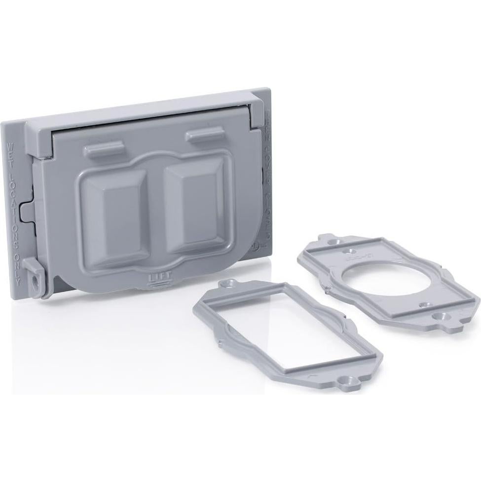 Cubierta Impermeable Leviton 1-Gang GFCI Dúplex Gris