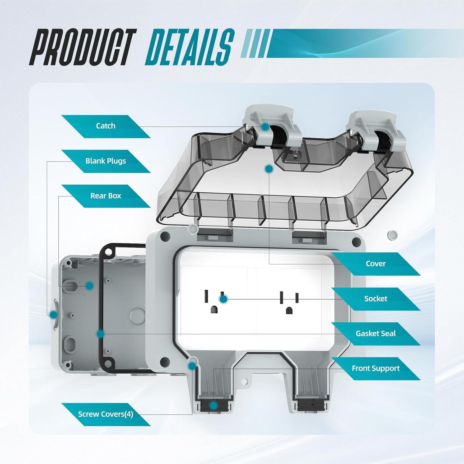 Caja de Salida Exterior Impermeable IP66 Hilictokt Doble