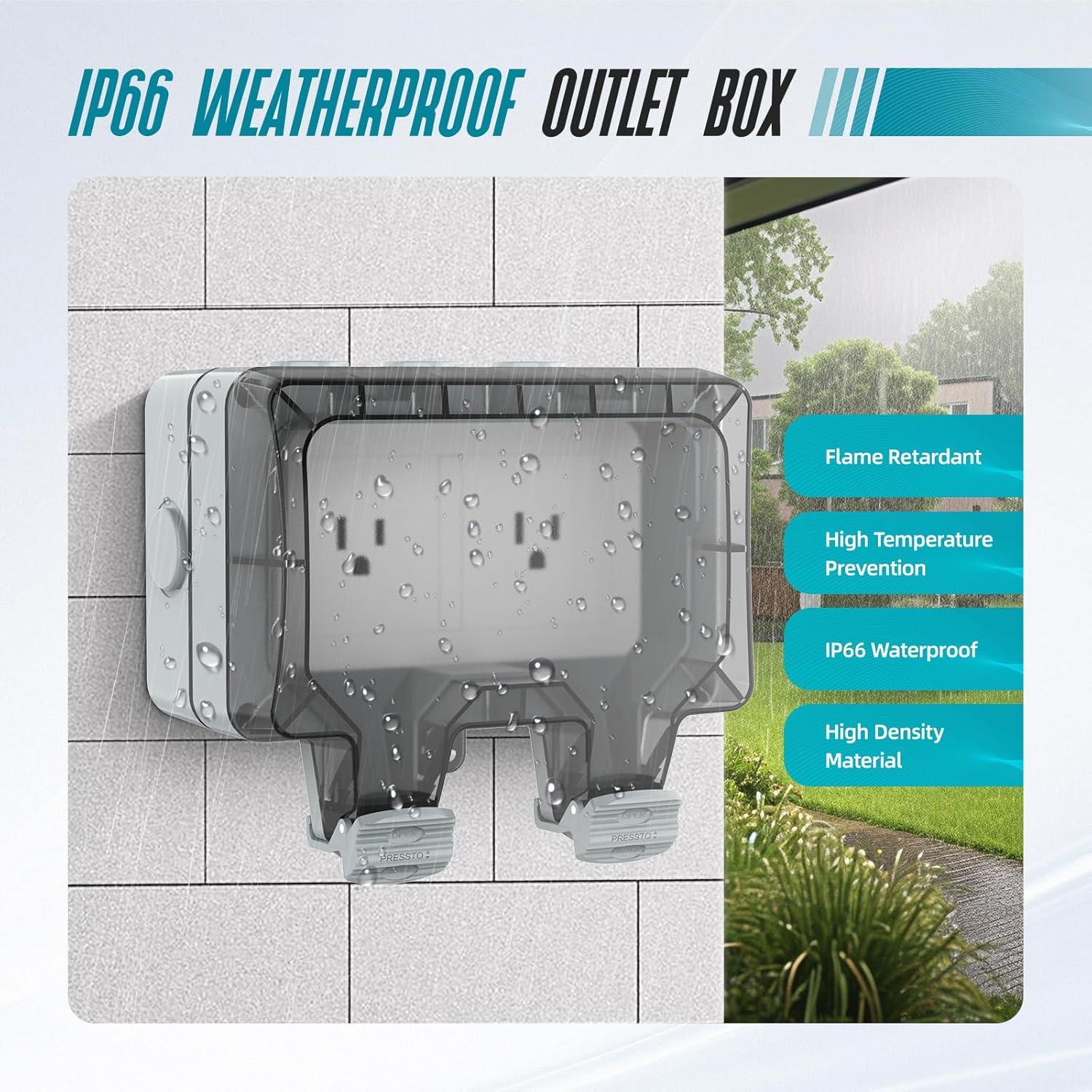 Caja de Salida Exterior Impermeable IP66 Hilictokt Doble