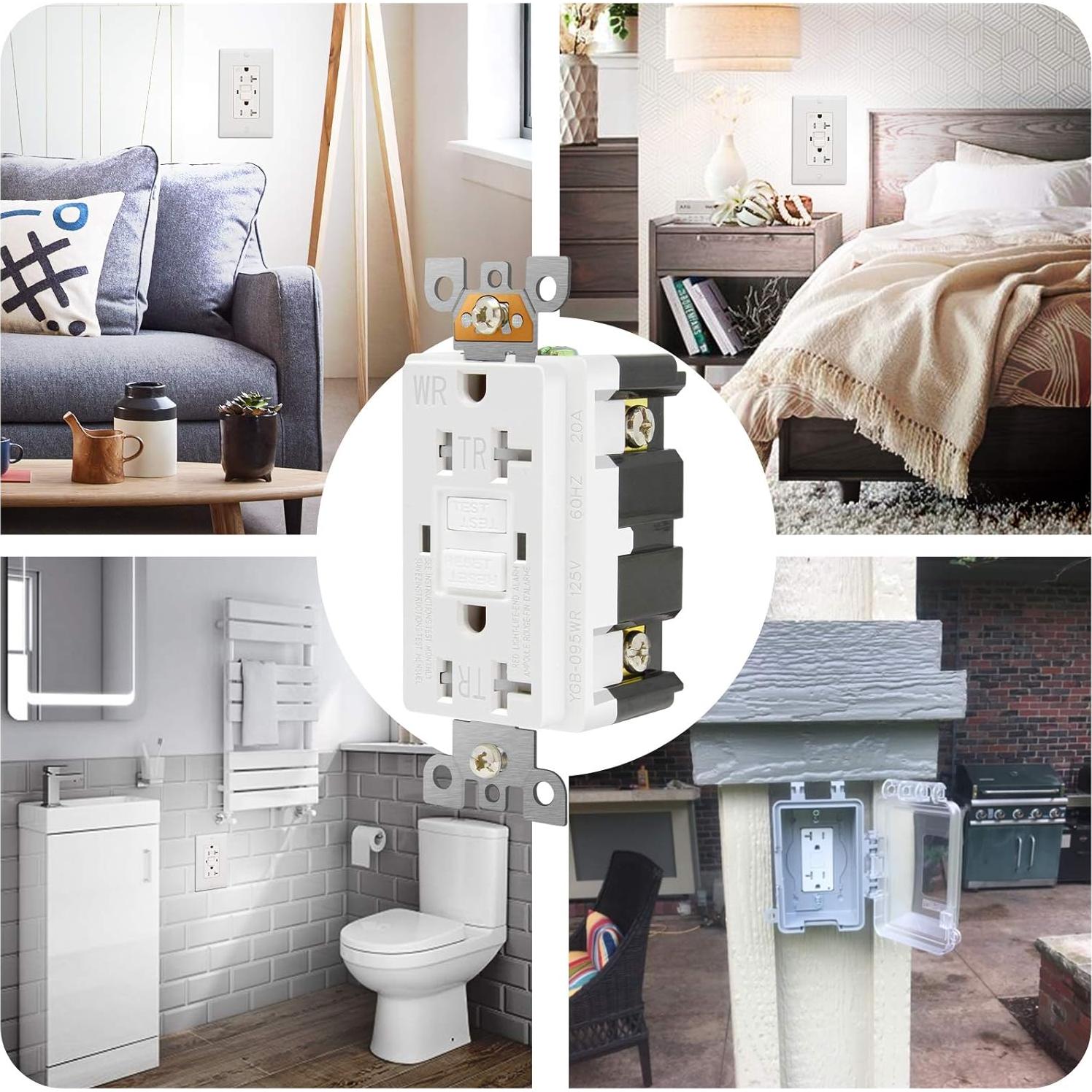 Salida GFCI 20 Amperios ANKO con Placas Decorativas y LED