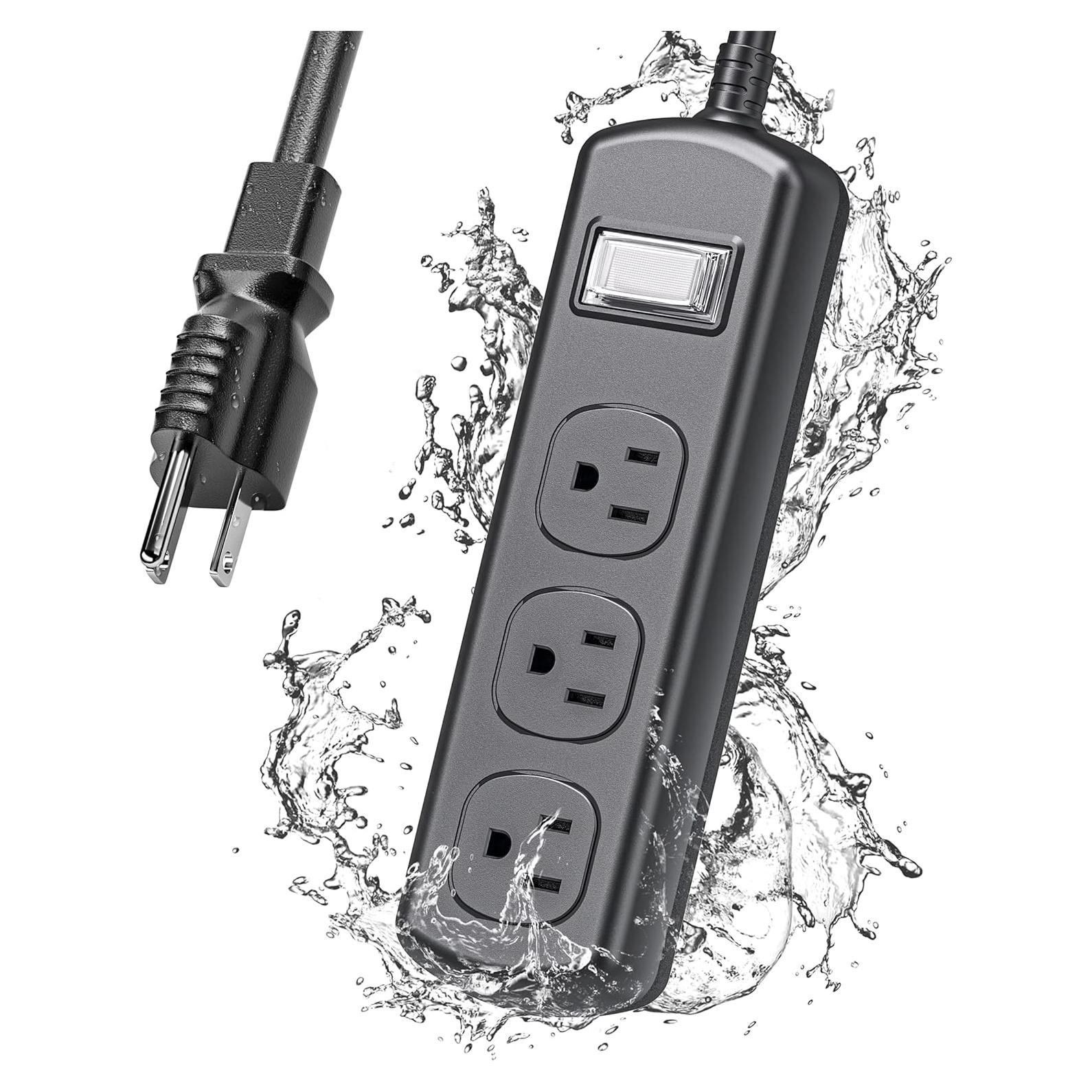 Toma de Corriente Exterior EIGSO IPX6 3 Salidas 1.83m Antichoque