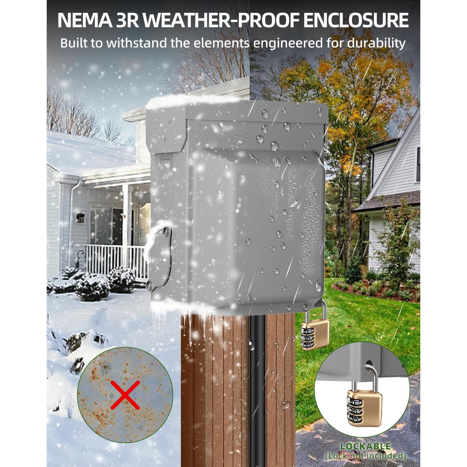 Caja de Salida Exterior GFCI ISLEWIRE 20A a Prueba de Climas