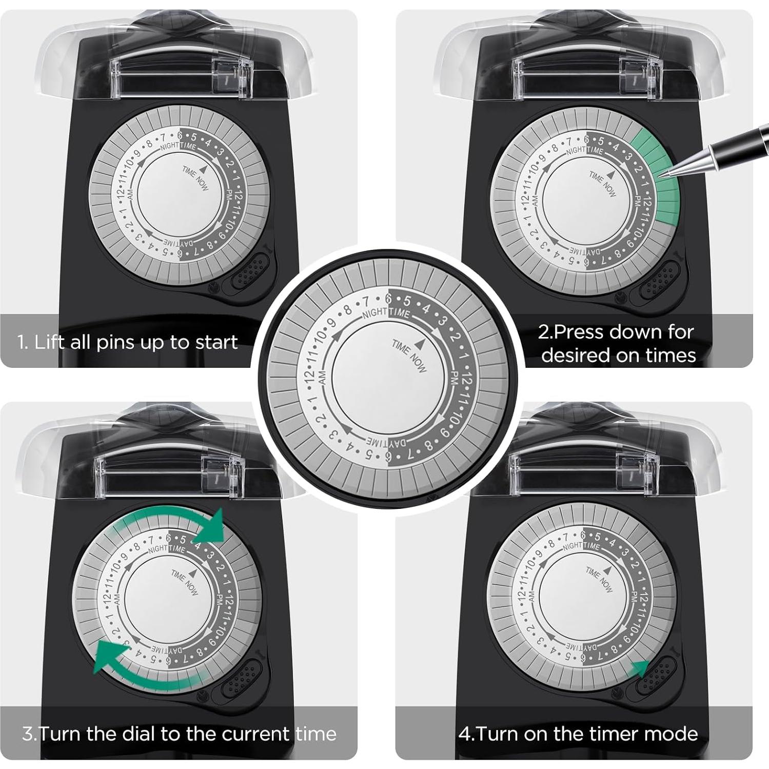 Temporizador Mecánico Exterior G-Homa 24 Horas 15A Impermeable