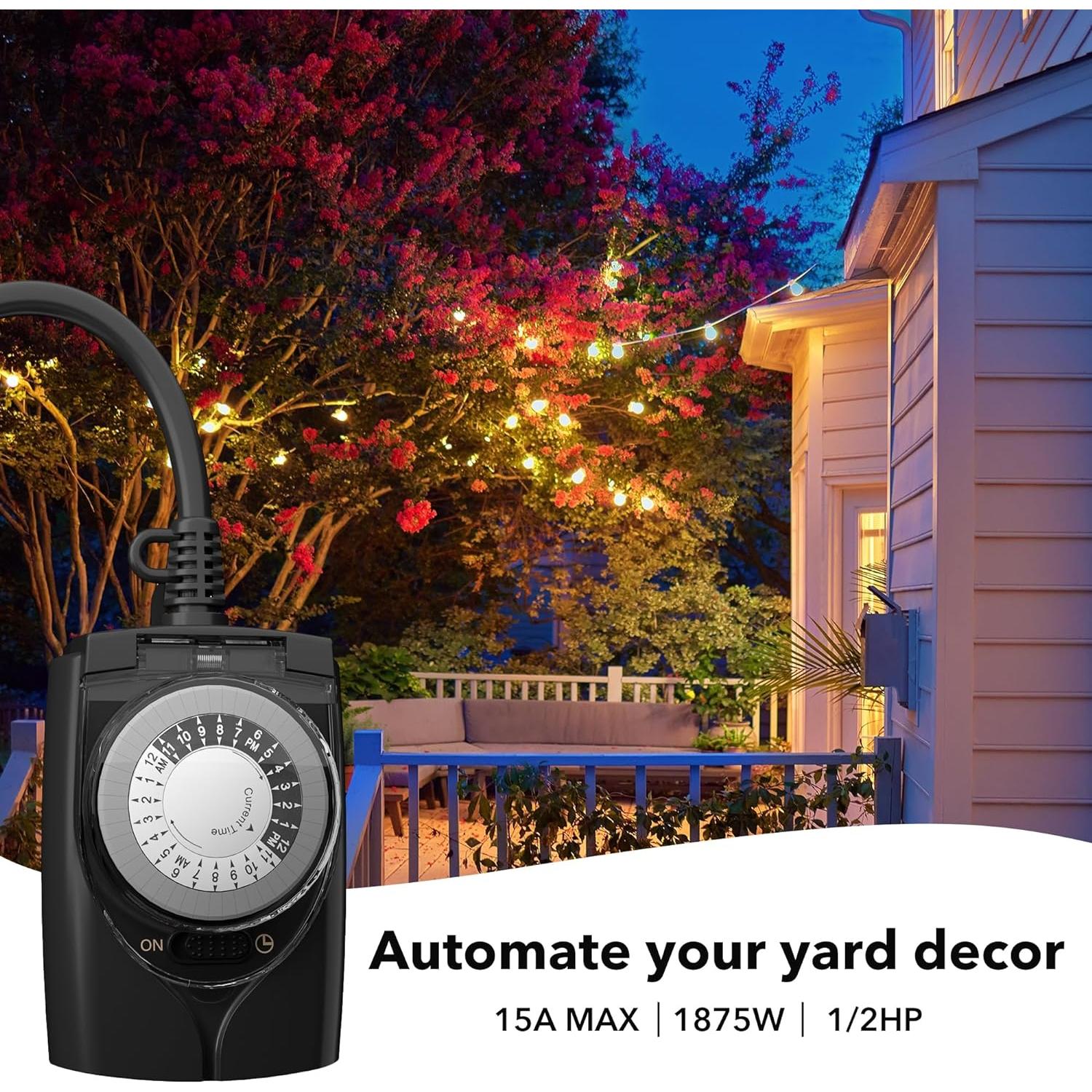 Temporizador Mecánico HBN 24 Horas para Exterior 15A