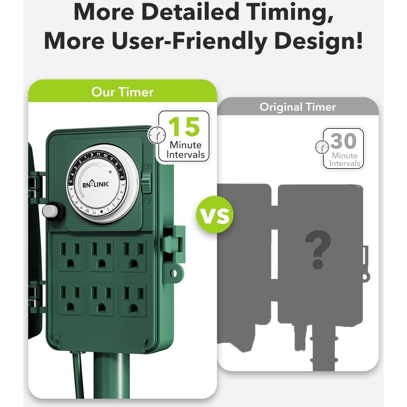 Temporizador Mecánico Exterior BN-LINK 6 Salidas 1.83m Verde