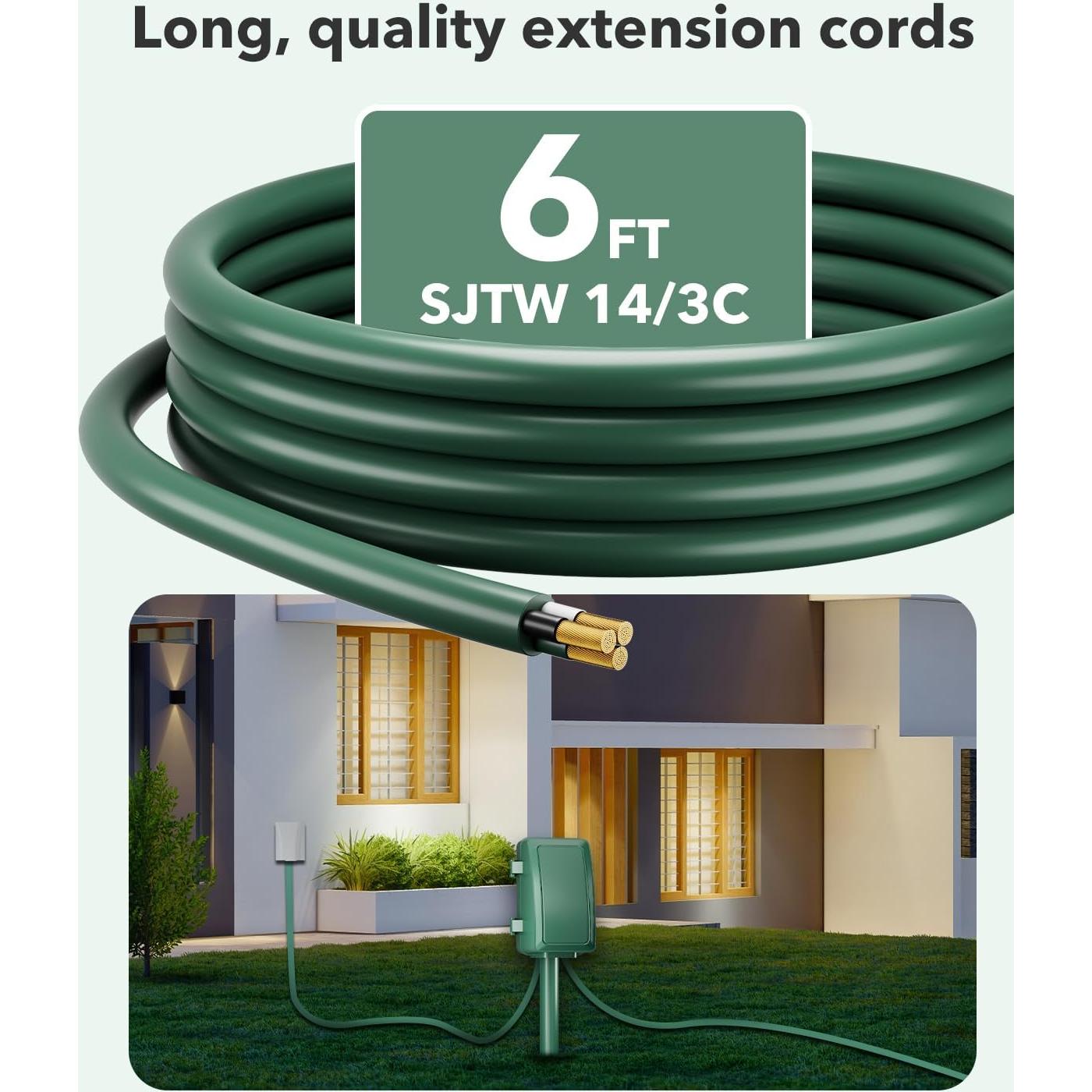 Temporizador Mecánico Exterior BN-LINK 6 Salidas 1.83m Verde