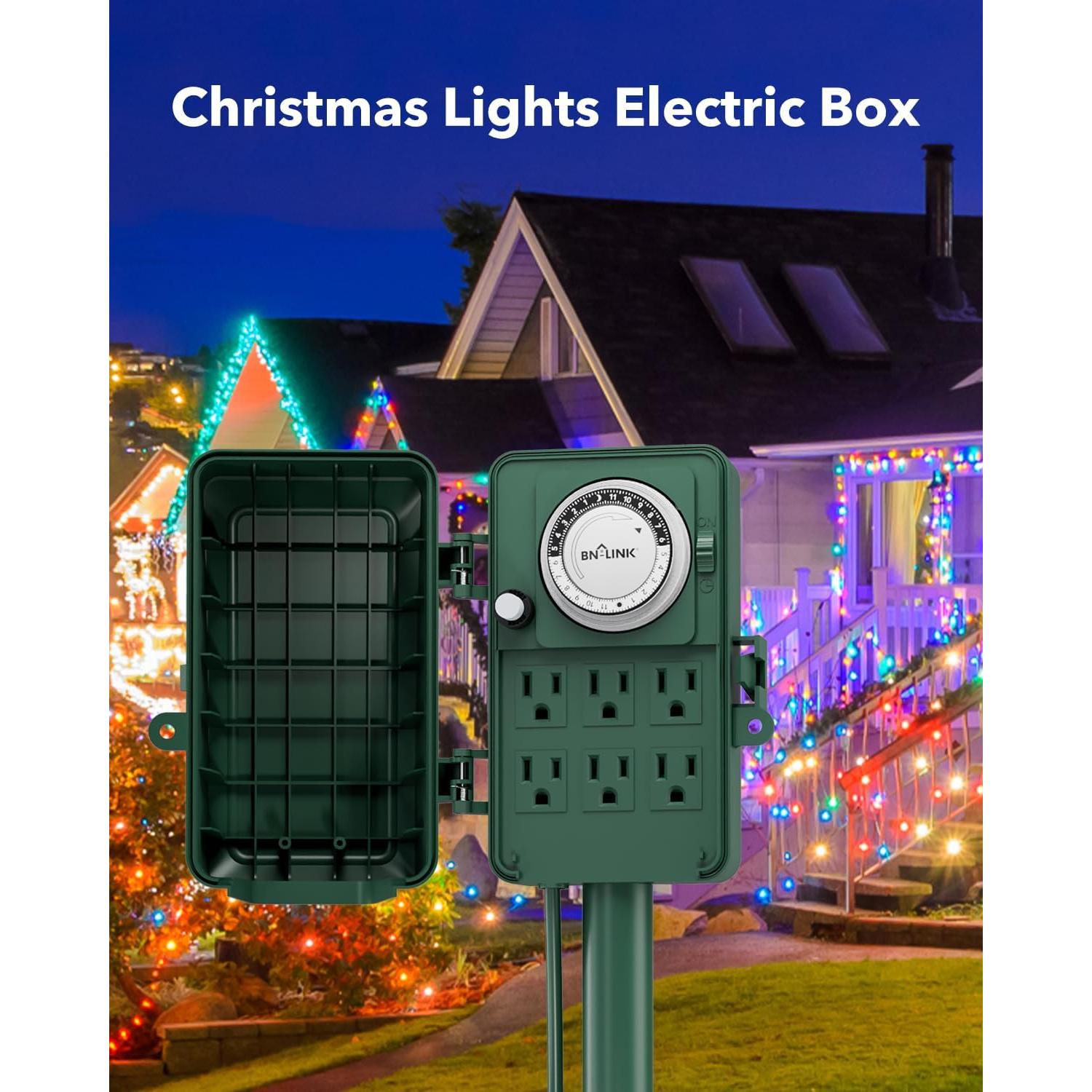 Temporizador Mecánico Exterior BN-LINK 6 Salidas 1.83m Verde