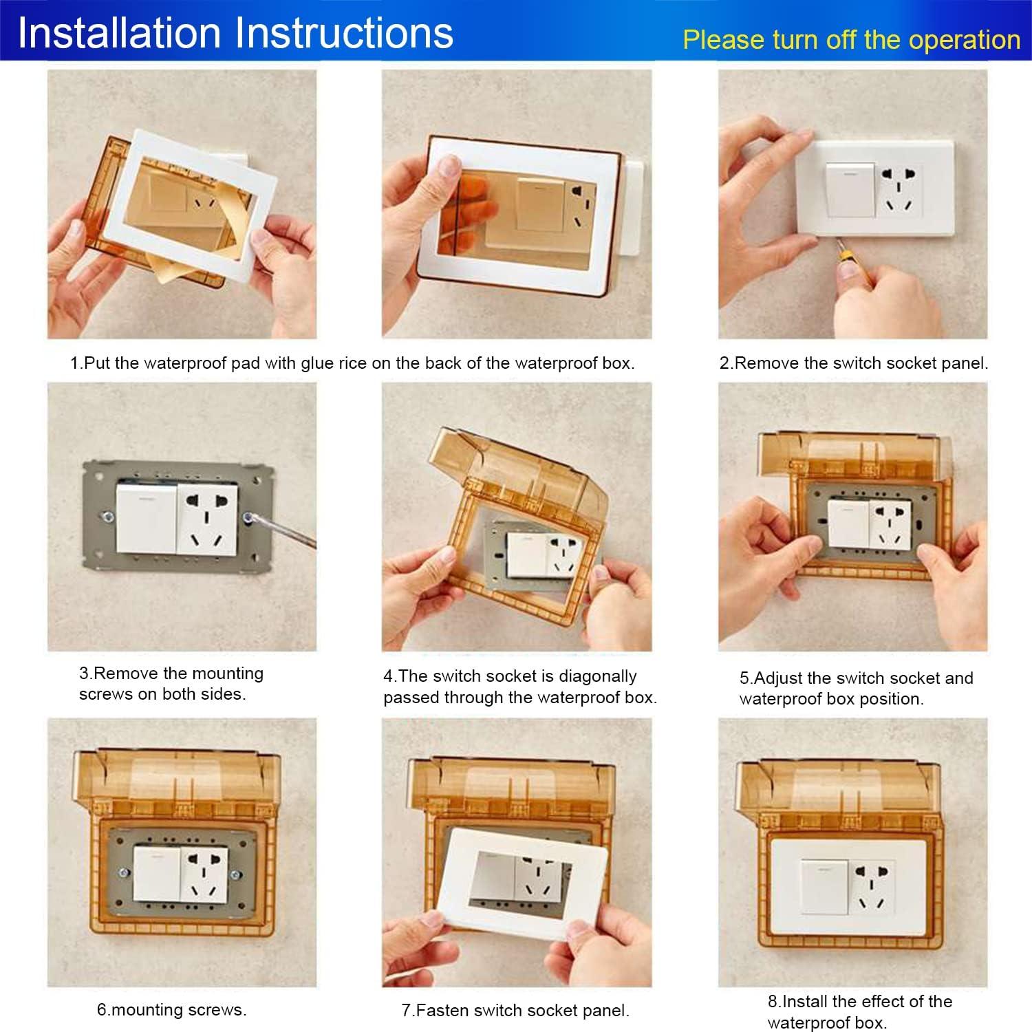 Cubierta de Enchufe a Prueba de Agua Fielect 142x83mm 2Pcs