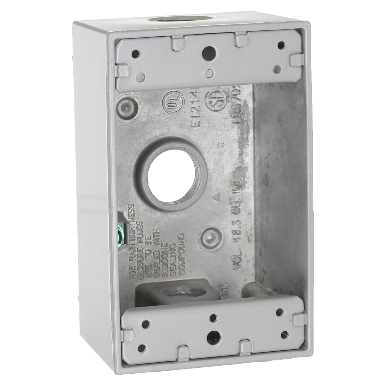 Caja de Salida a Prueba de Climas Hubbell 5320-0 Gris 1 Gang