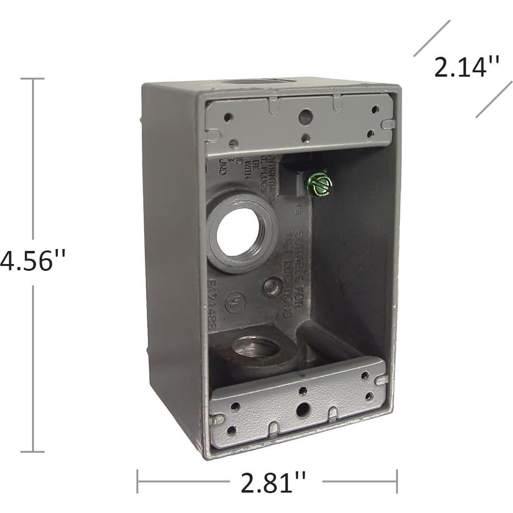 Caja de Salida a Prueba de Climas Hubbell 5320-0 Gris 1 Gang
