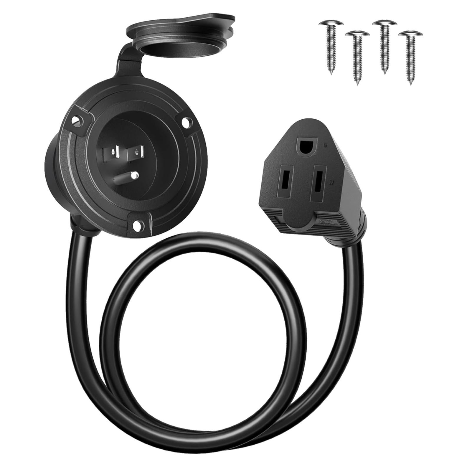 Enchufe de Entrada de Energía PlugSaf 15A 125V con Cubierta Impermeable