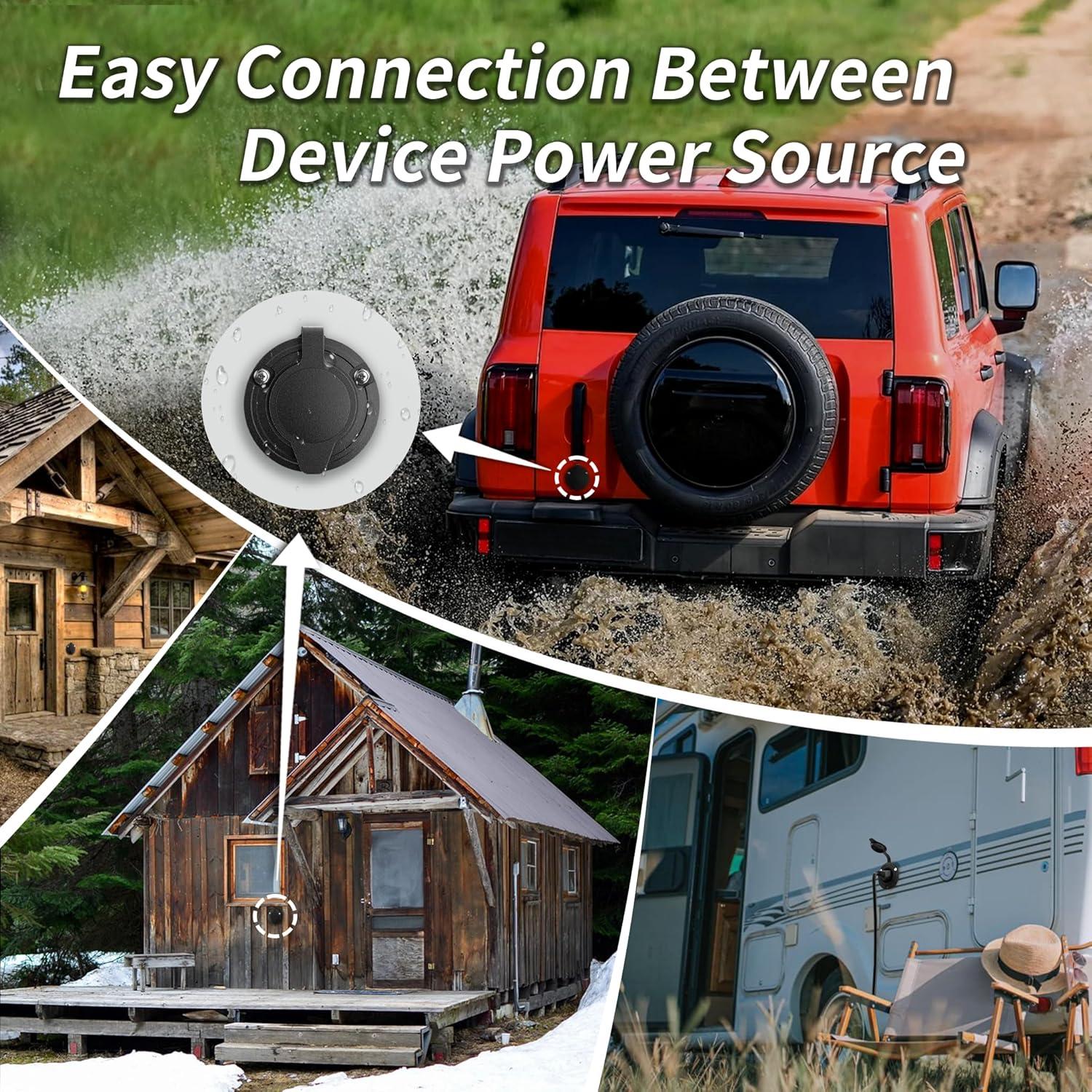 Enchufe de Entrada de Energía PlugSaf 15A 125V con Cubierta Impermeable