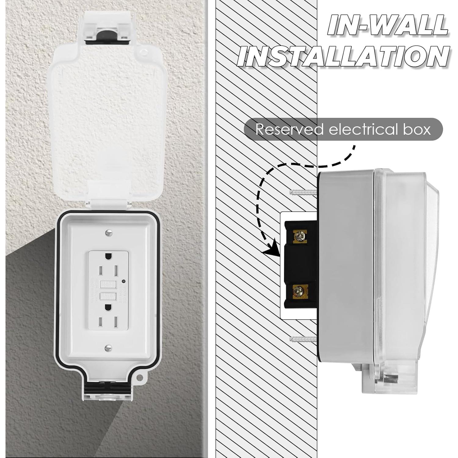 Caja de Salida Eléctrica Exterior GFCI 15A IP66 Bloqueable