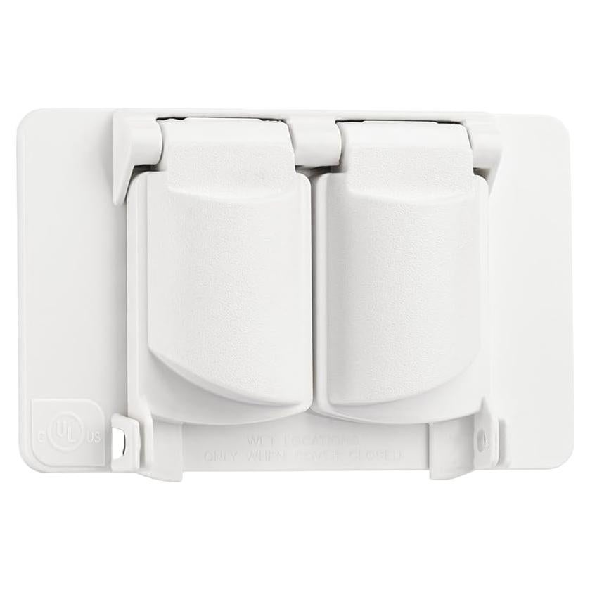 Cubierta de Salida Dúplex Horizontal Sealproof 1-Gang Blanca