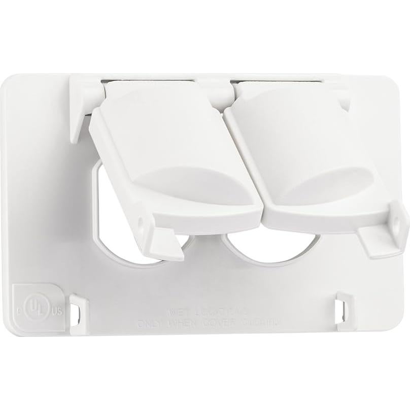 Cubierta de Salida Dúplex Horizontal Sealproof 1-Gang Blanca