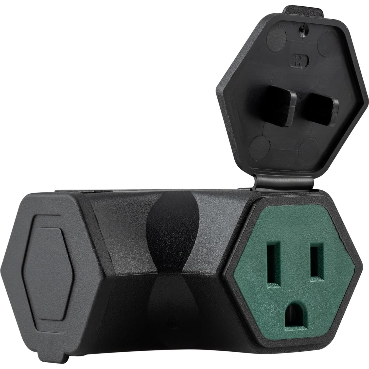 Extensor de 3 Salidas GE 84080, Adaptador Exterior Verde