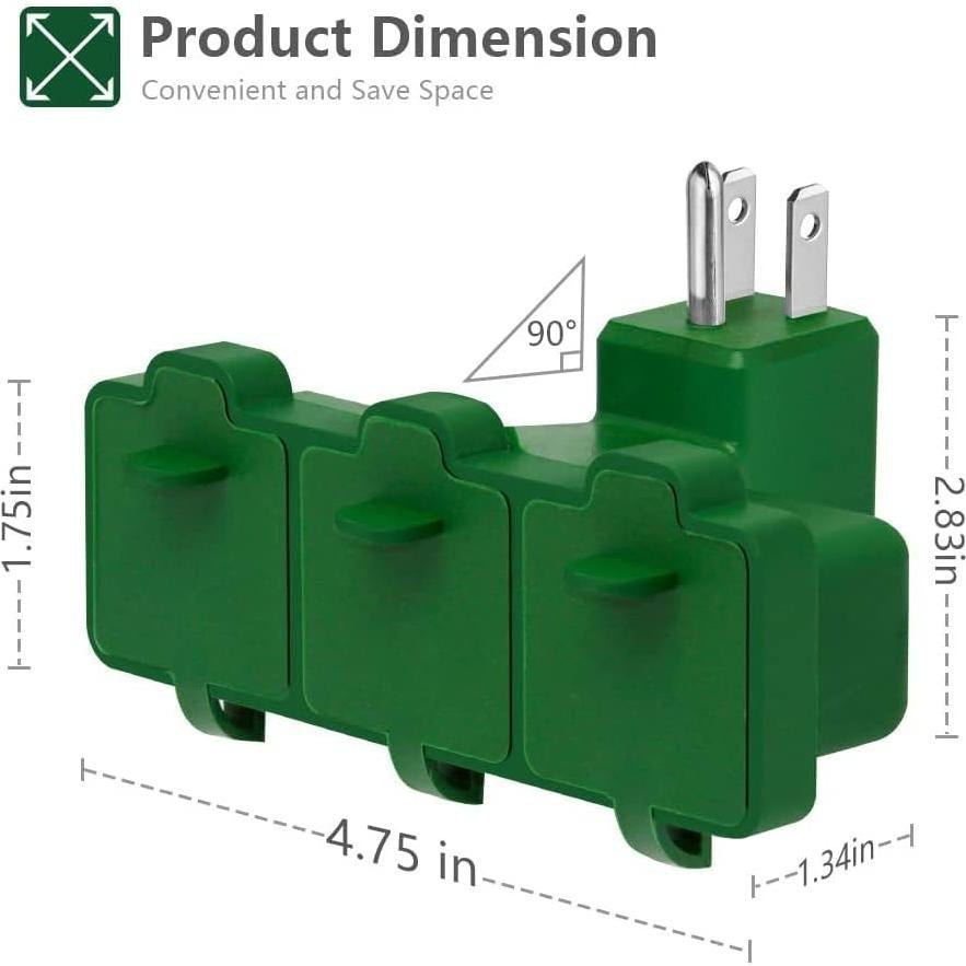 Adaptador de Enchufe de Pared K KASONIC 3 Salidas Resistente