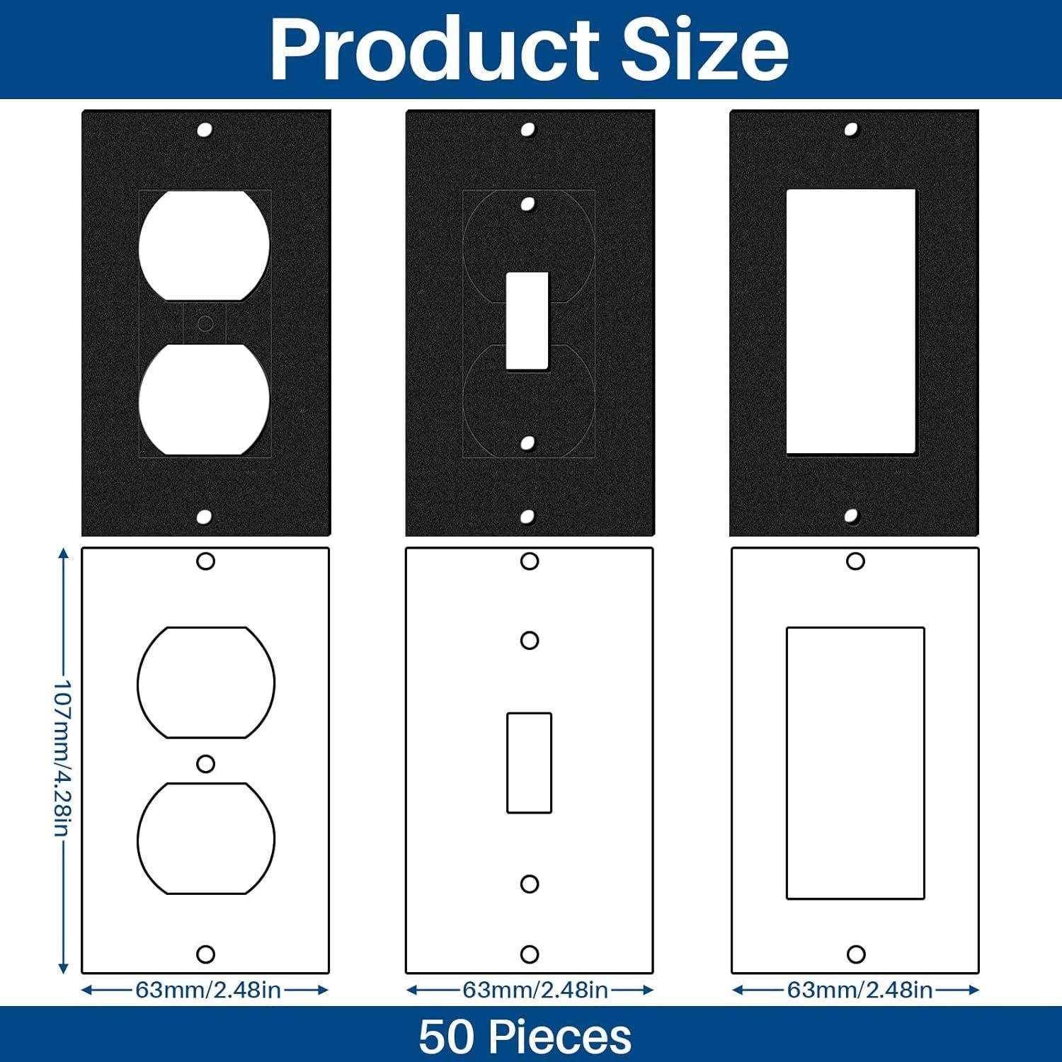 Gaskets de Aislamiento Tondiamo 50 Pcs 63x107mm Negro