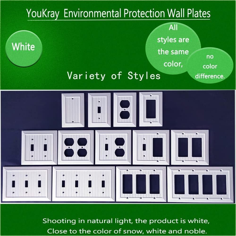 Placas de Pared de Bambú Funkiim Blancas - Paquete de 4 Decorador 1 Gang