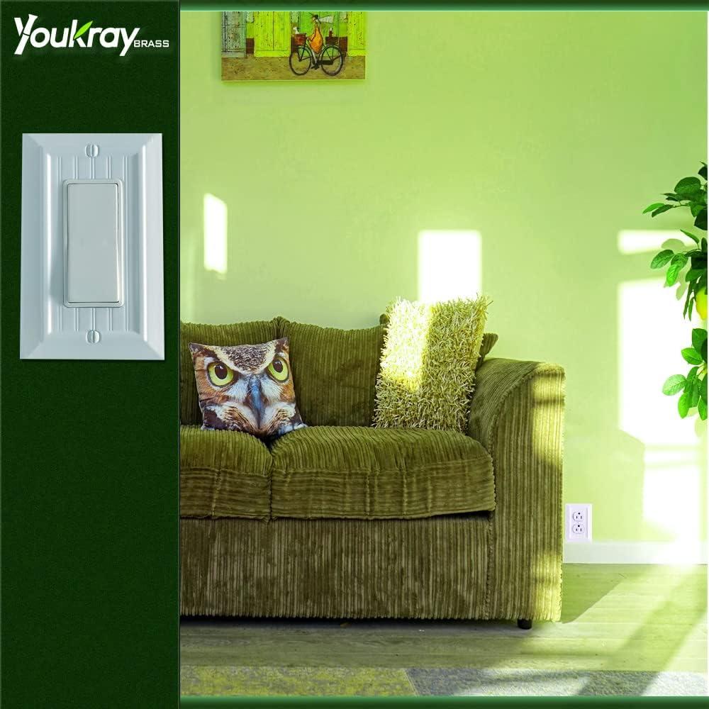 Placas de Pared de Bambú Funkiim Blancas - Paquete de 4 Decorador 1 Gang