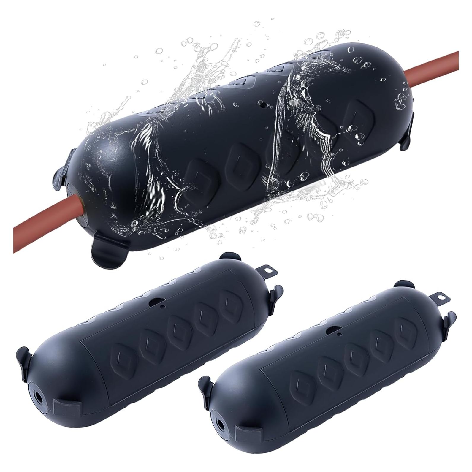Paquete de 3 Cubiertas de Cuerda de Extensión Negras IP44
