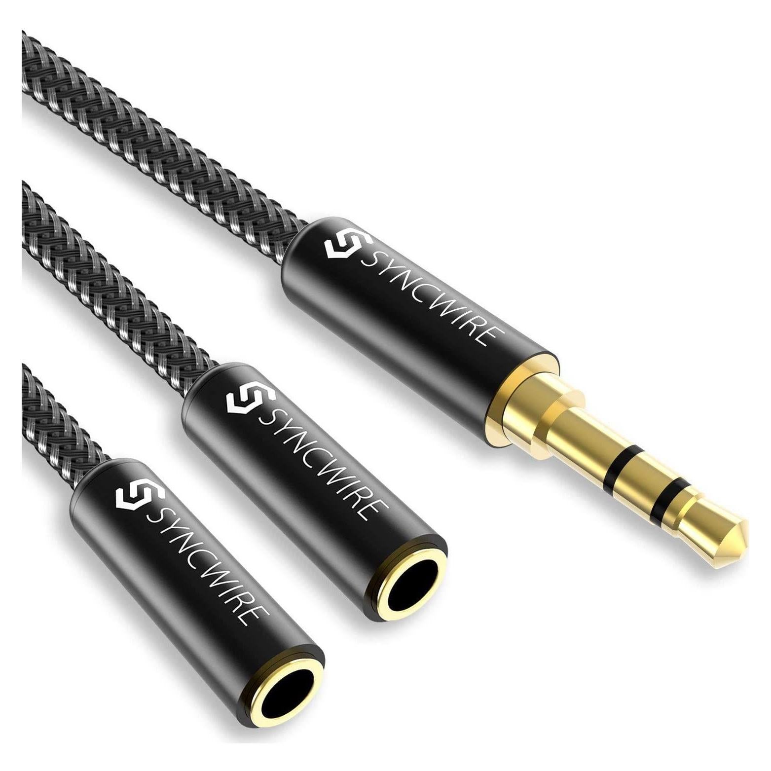 Divisor de Auriculares Syncwire 3.5mm Macho a 2 Hembra Audio Estéreo