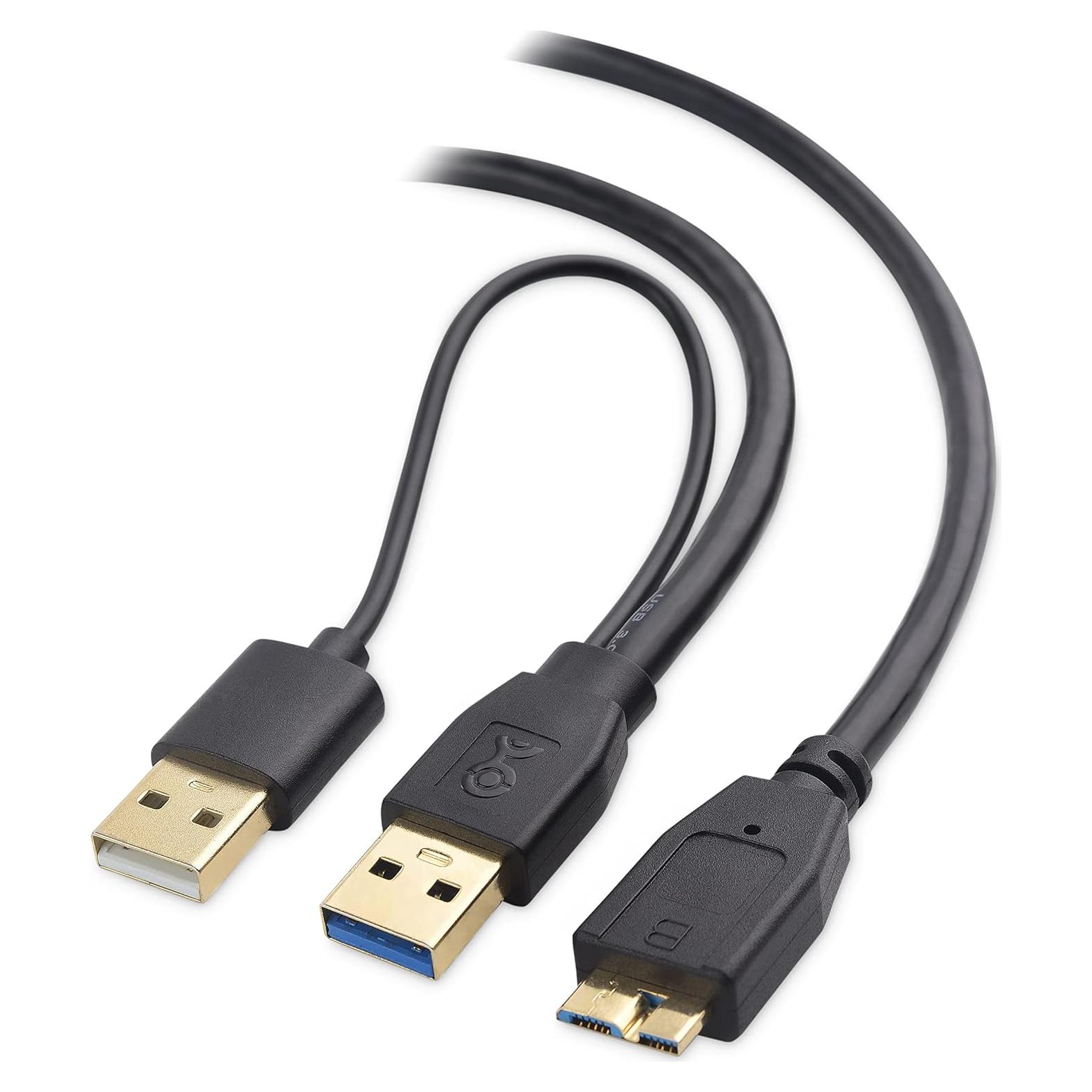 Cable USB 3.0 Y Cable Matters 20 cm Micro-B a USB-A