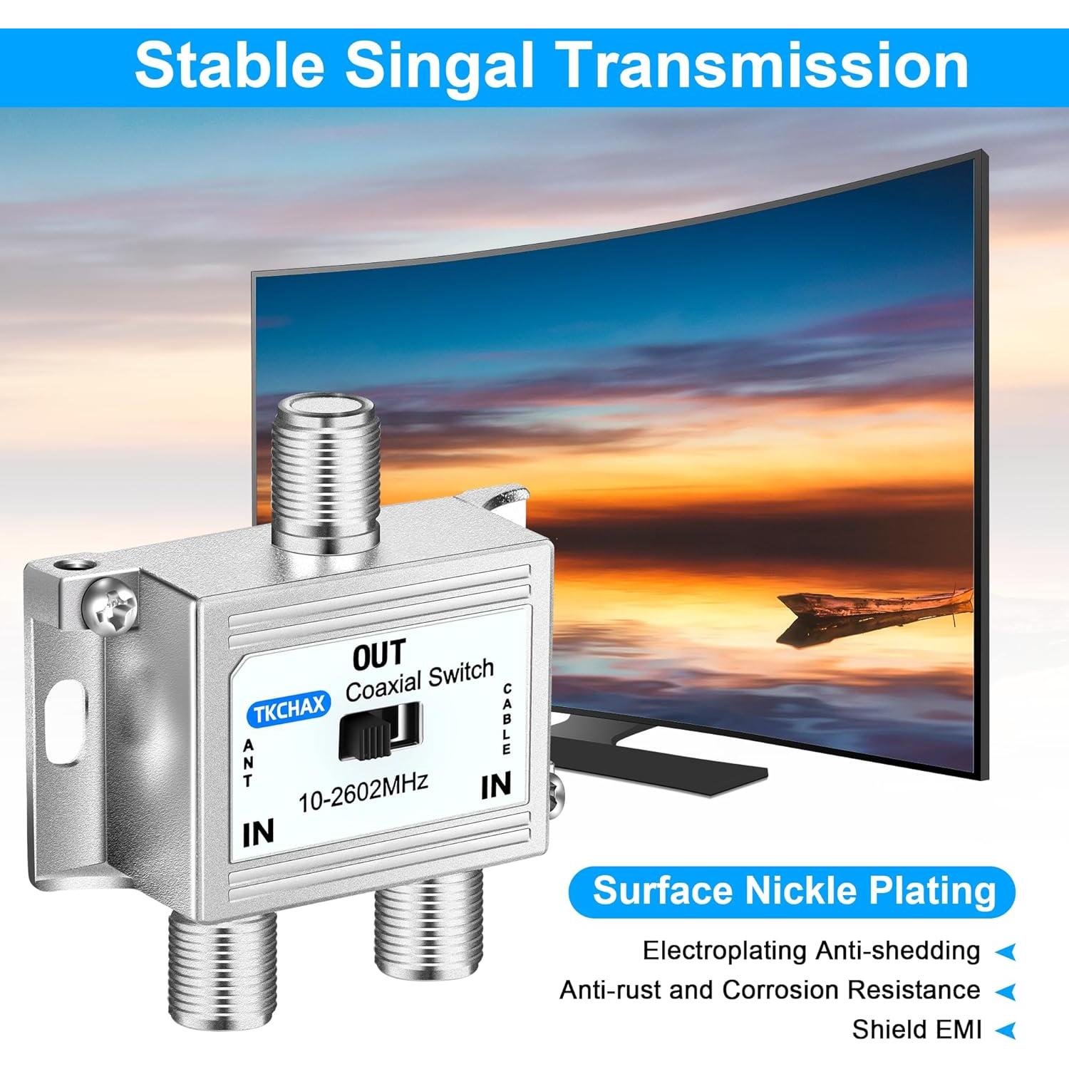 Interruptor A/B Coaxial TKCHAX 2 Vías 10-2602MHz Niquelado