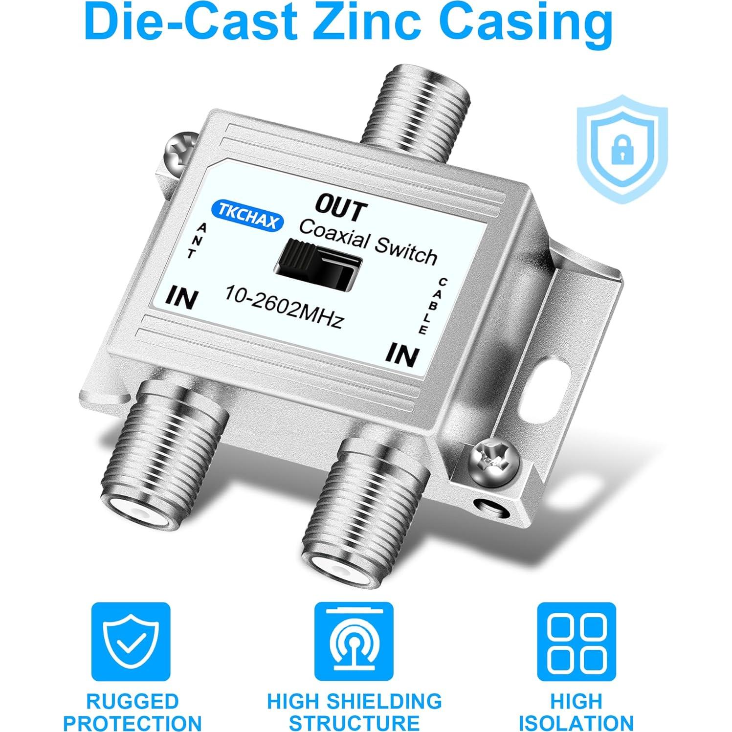 Interruptor A/B Coaxial TKCHAX 2 Vías 10-2602MHz Niquelado