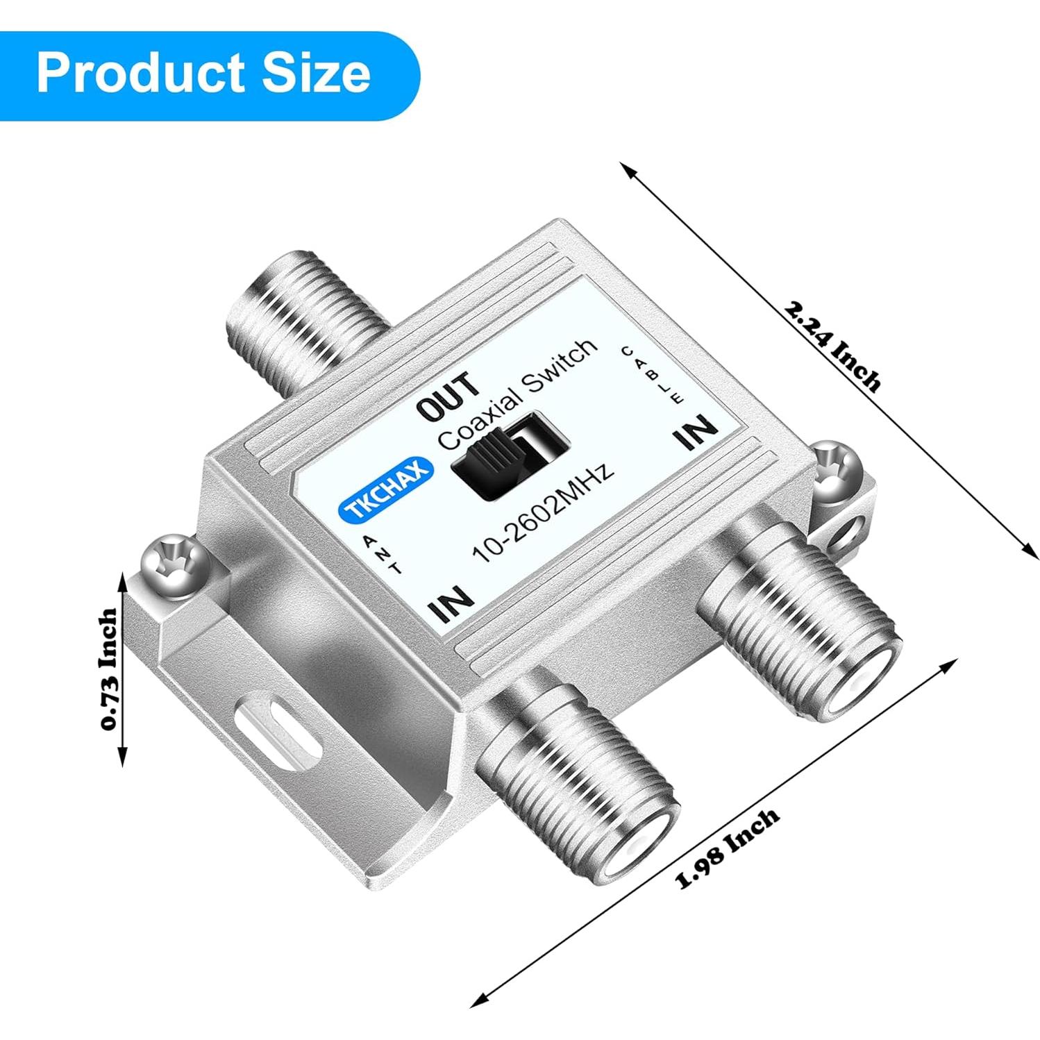 Interruptor A/B Coaxial TKCHAX 2 Vías 10-2602MHz Niquelado