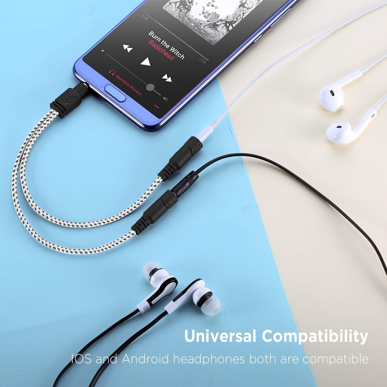 Divisor de Auriculares DUKABEL 3.5mm 2 Vías Zebra Blanco