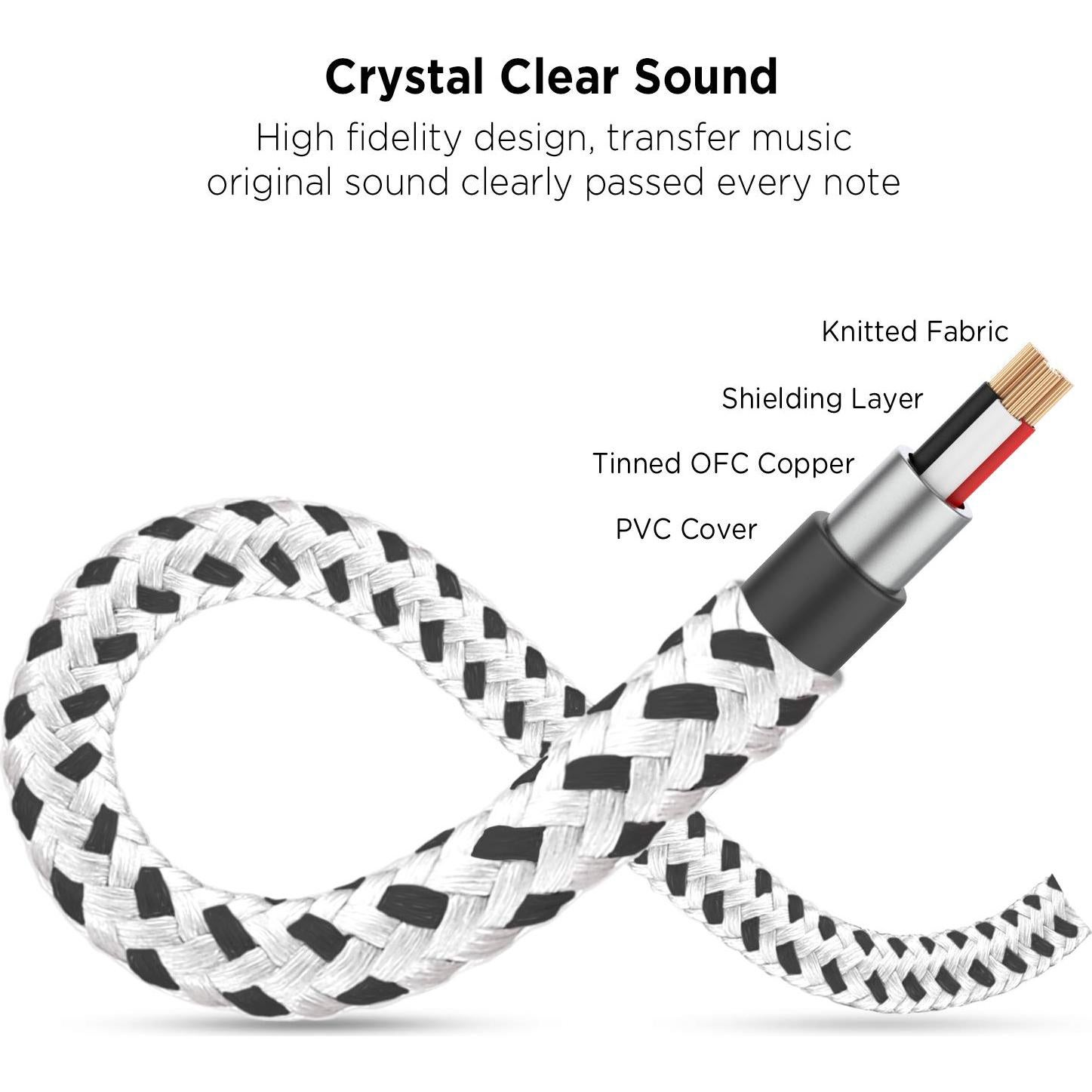 Divisor de Auriculares DUKABEL 3.5mm 2 Vías Zebra Blanco