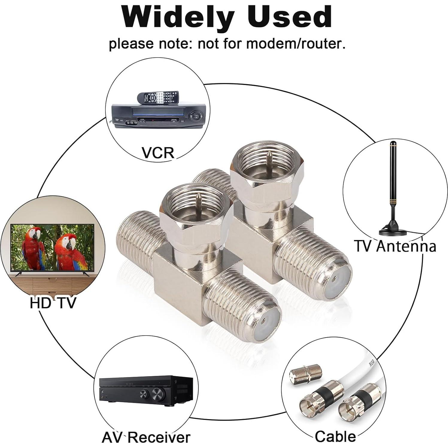 Divisor Coaxial Kaunosta 3 Vías Tipo F Macho a 2 Hembras