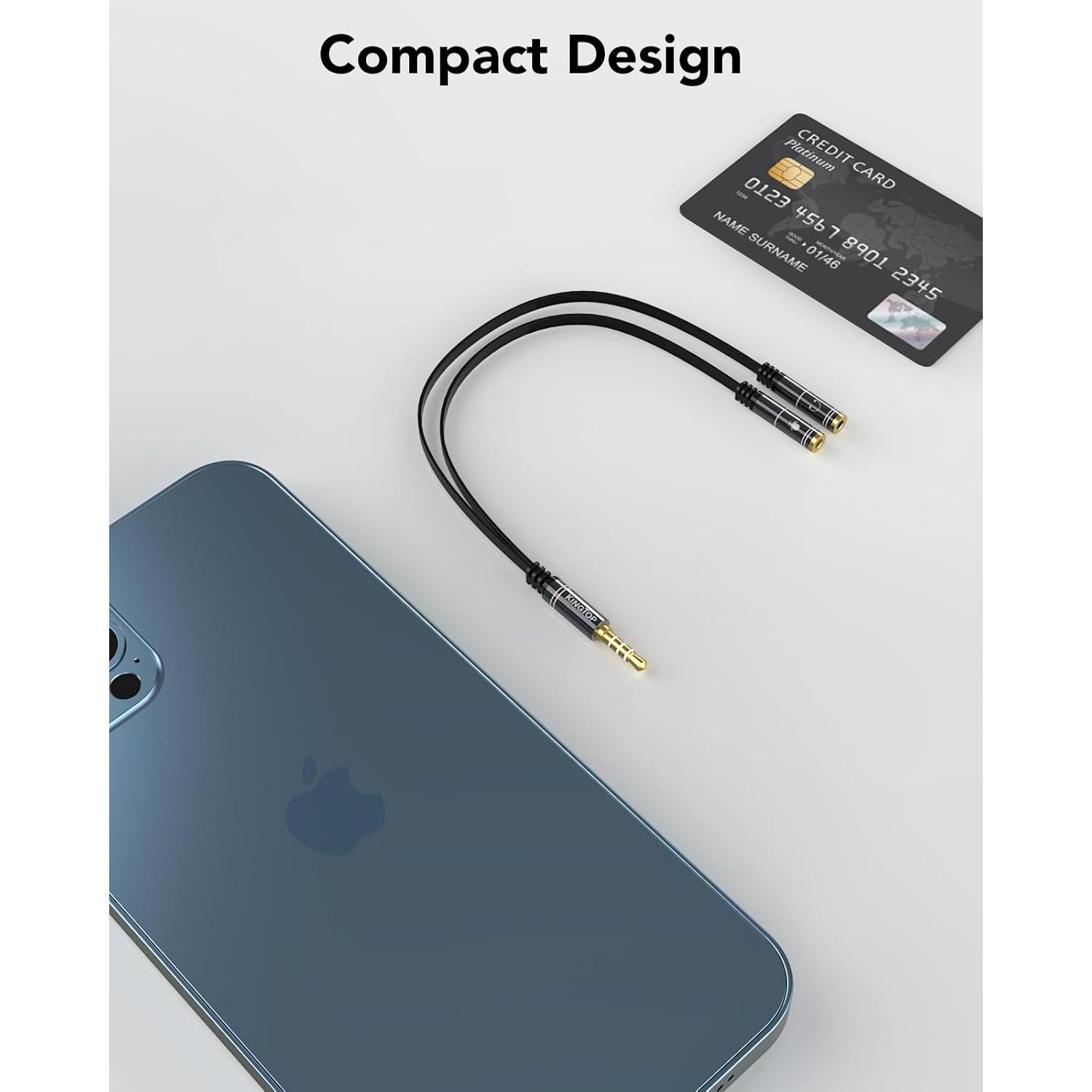 Divisor de Auriculares KINGTOP 3.5mm para Micrófono y Audio