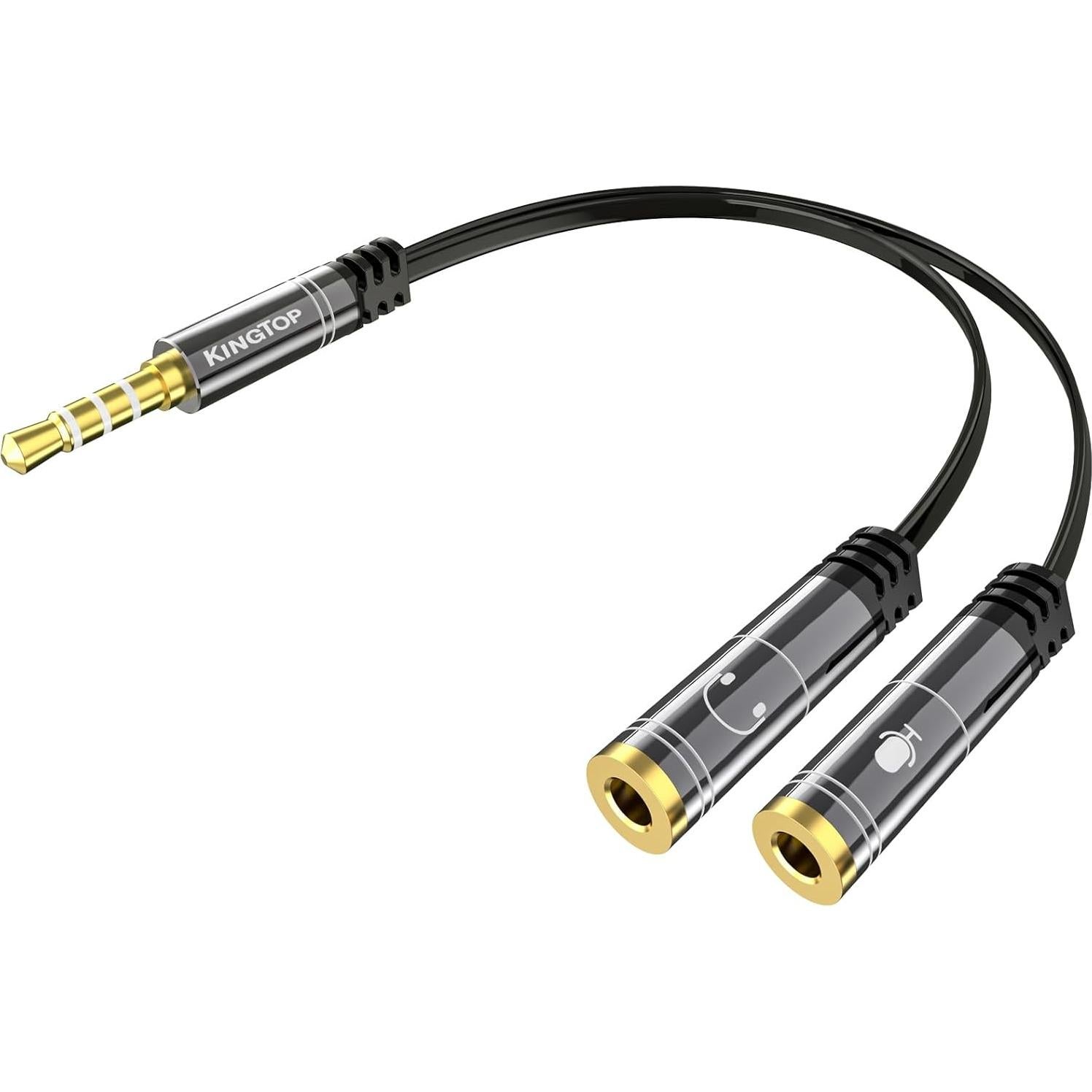 Divisor de Auriculares KINGTOP 3.5mm para Micrófono y Audio