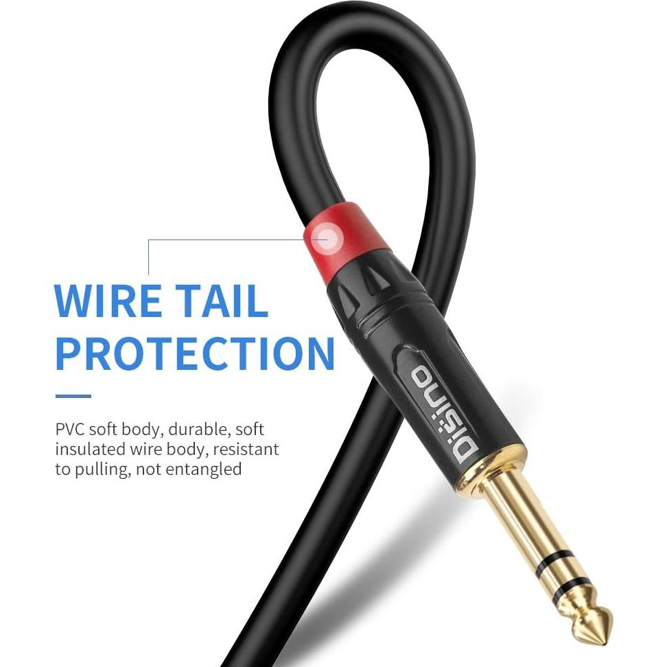 Cable Divisor Y Estéreo TRS 1/4" Disino 1m - Chapado Oro