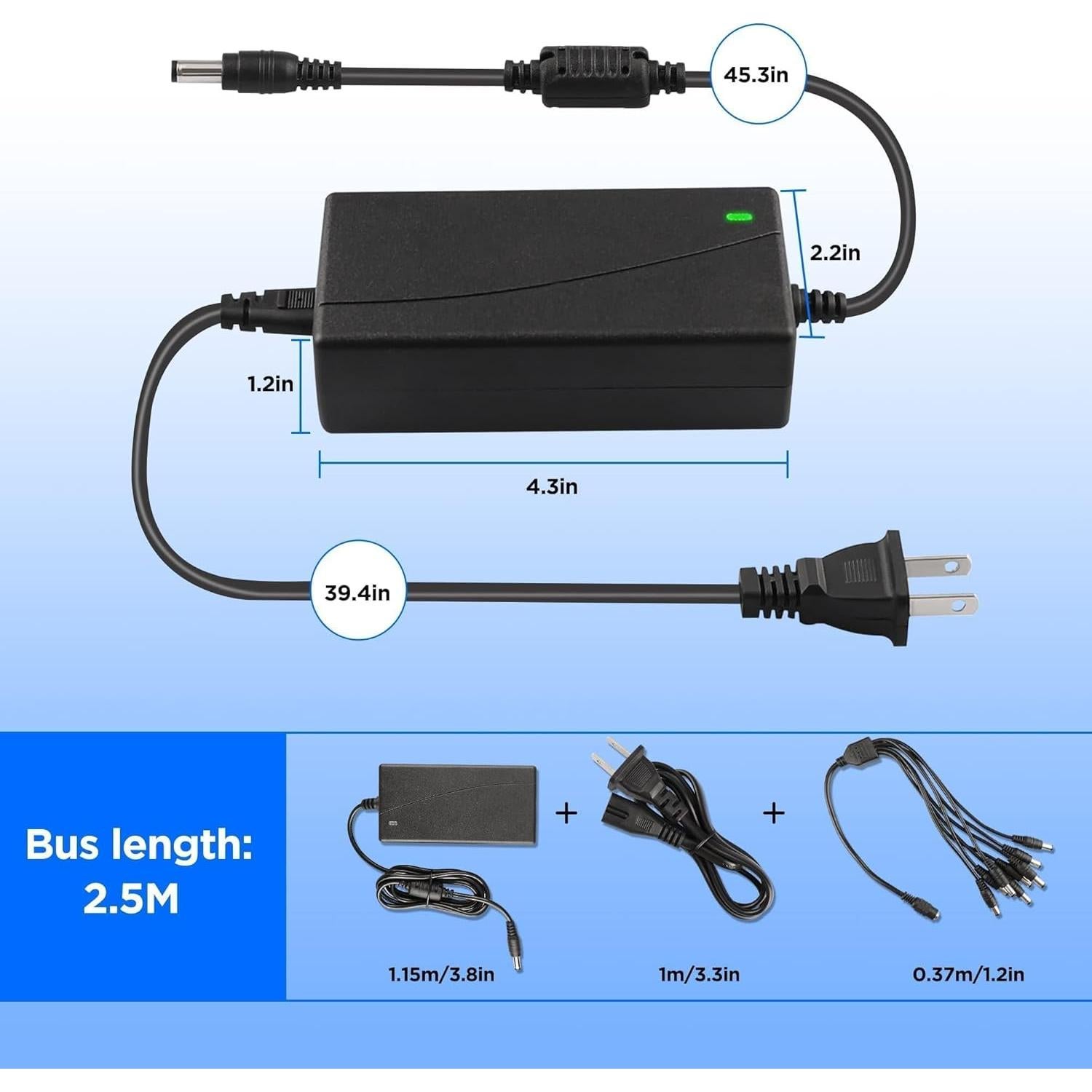 Adaptador de Corriente 12V 5A BXIZXD para Cámaras de Seguridad