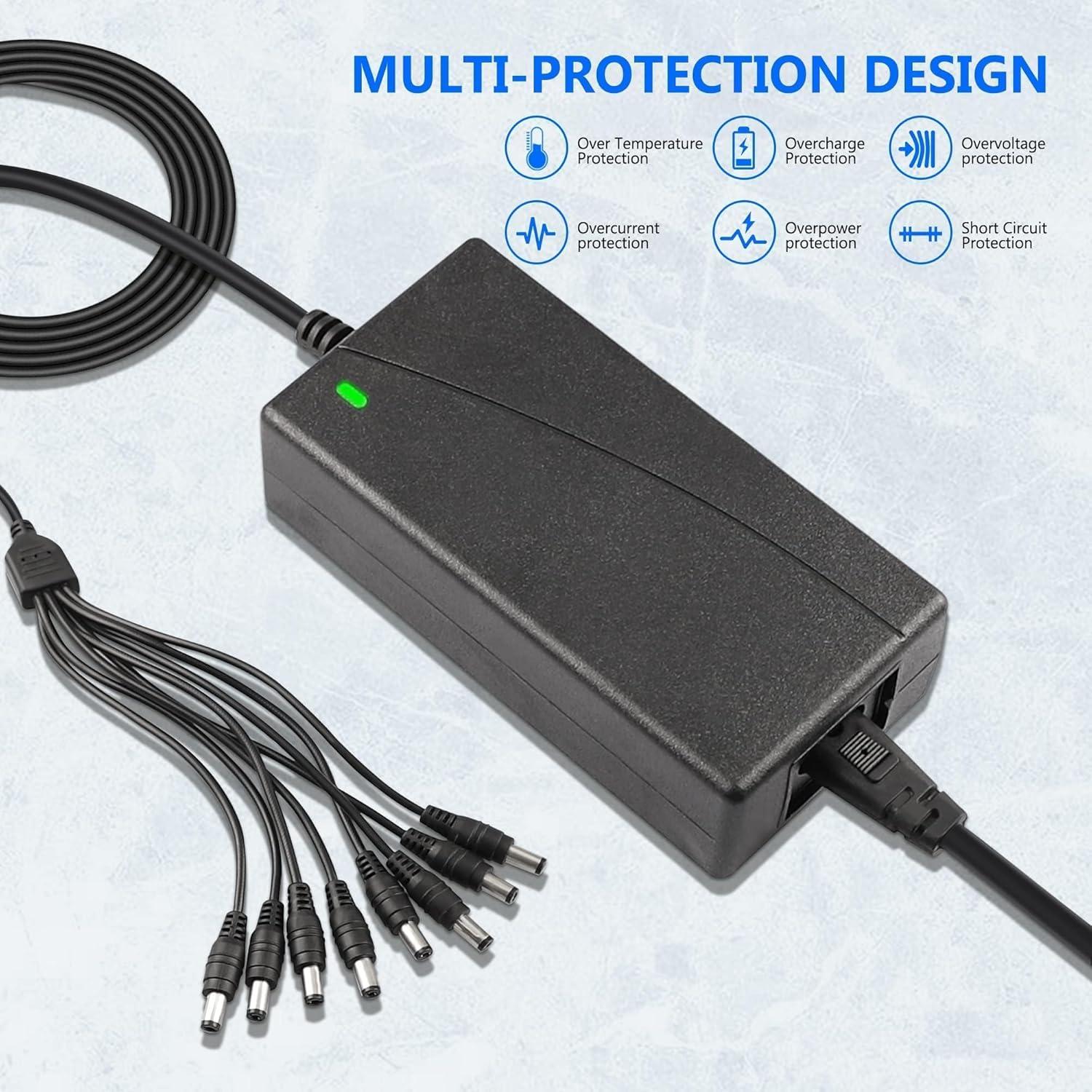 Adaptador de Corriente 12V 5A BXIZXD para Cámaras de Seguridad