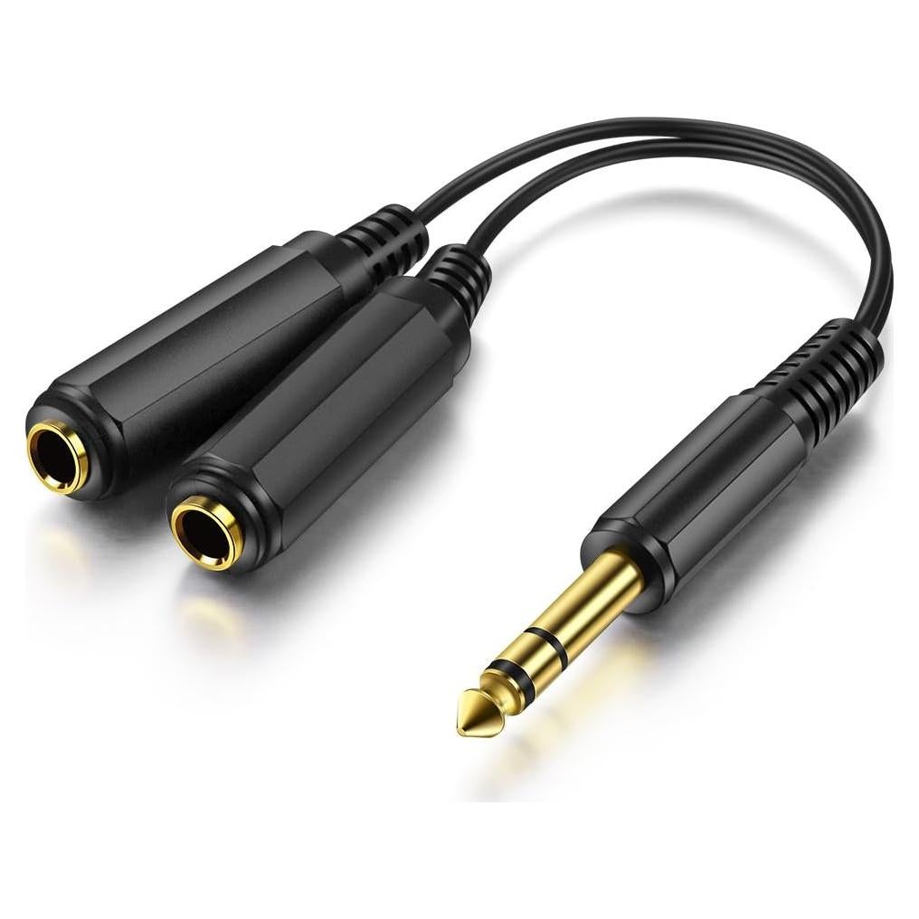 Cable divisor estéreos 6.35mm ICESPRING 0.18m chapado oro