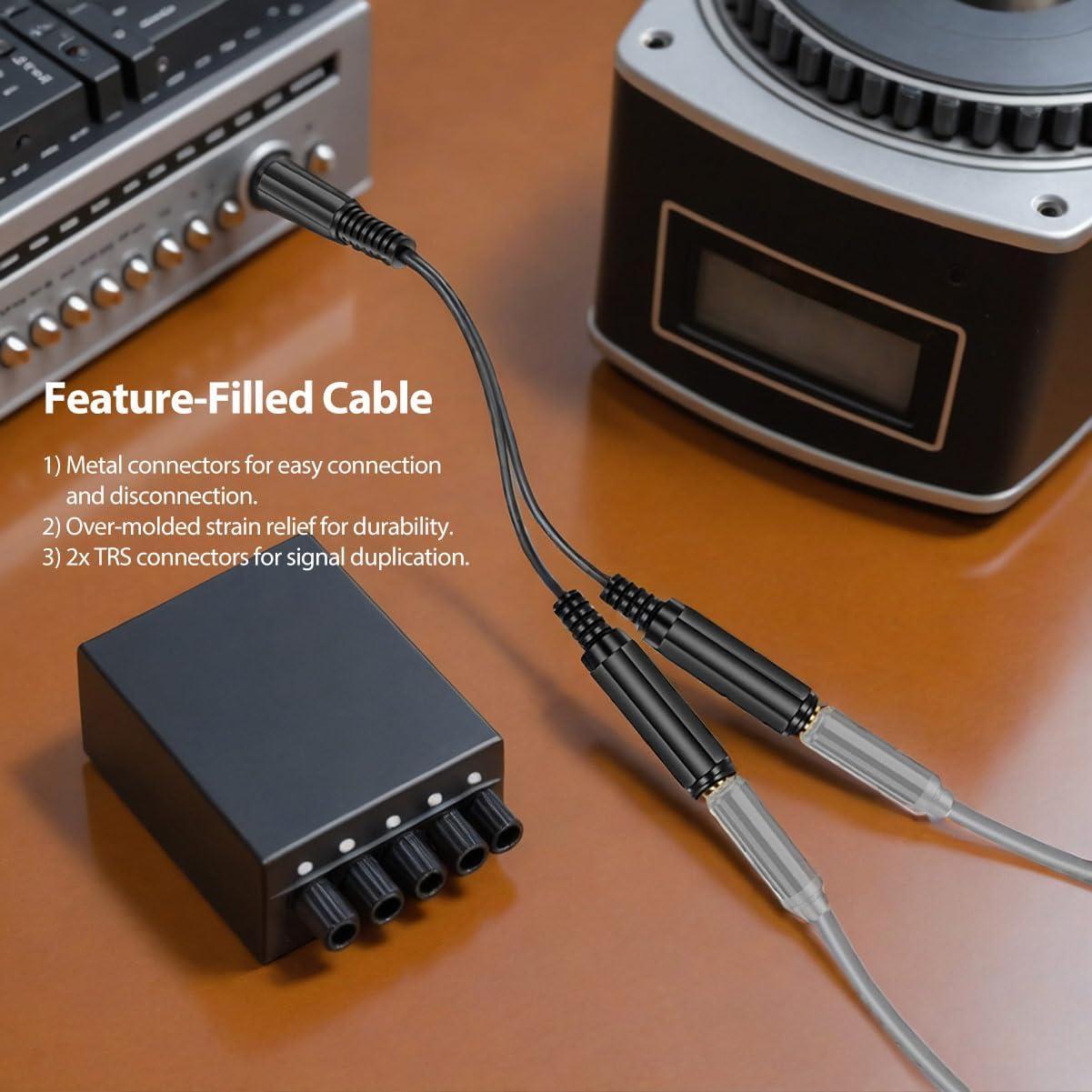 Cable divisor estéreos 6.35mm ICESPRING 0.18m chapado oro