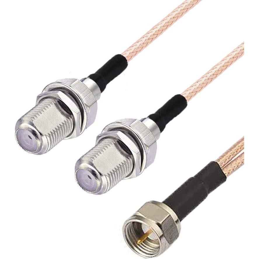 Adaptador divisor coaxial F macho a F hembra dual RedYutou 15cm